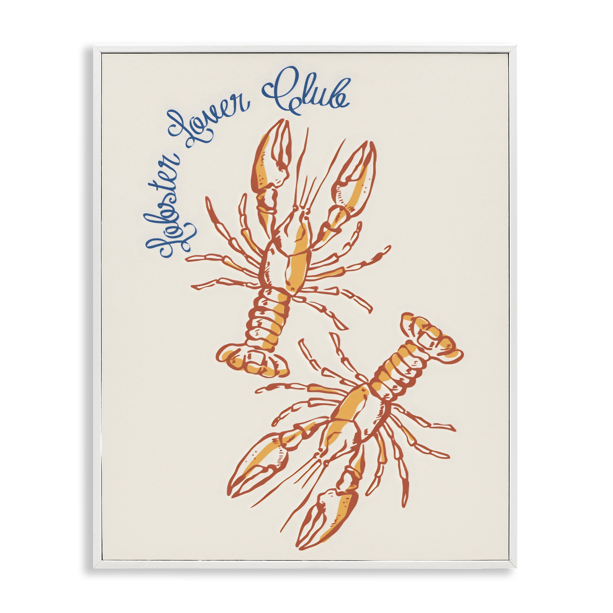 Stupell Industries Lobster Lover Club White Framed Giclee Art, design by The Prints Vibe