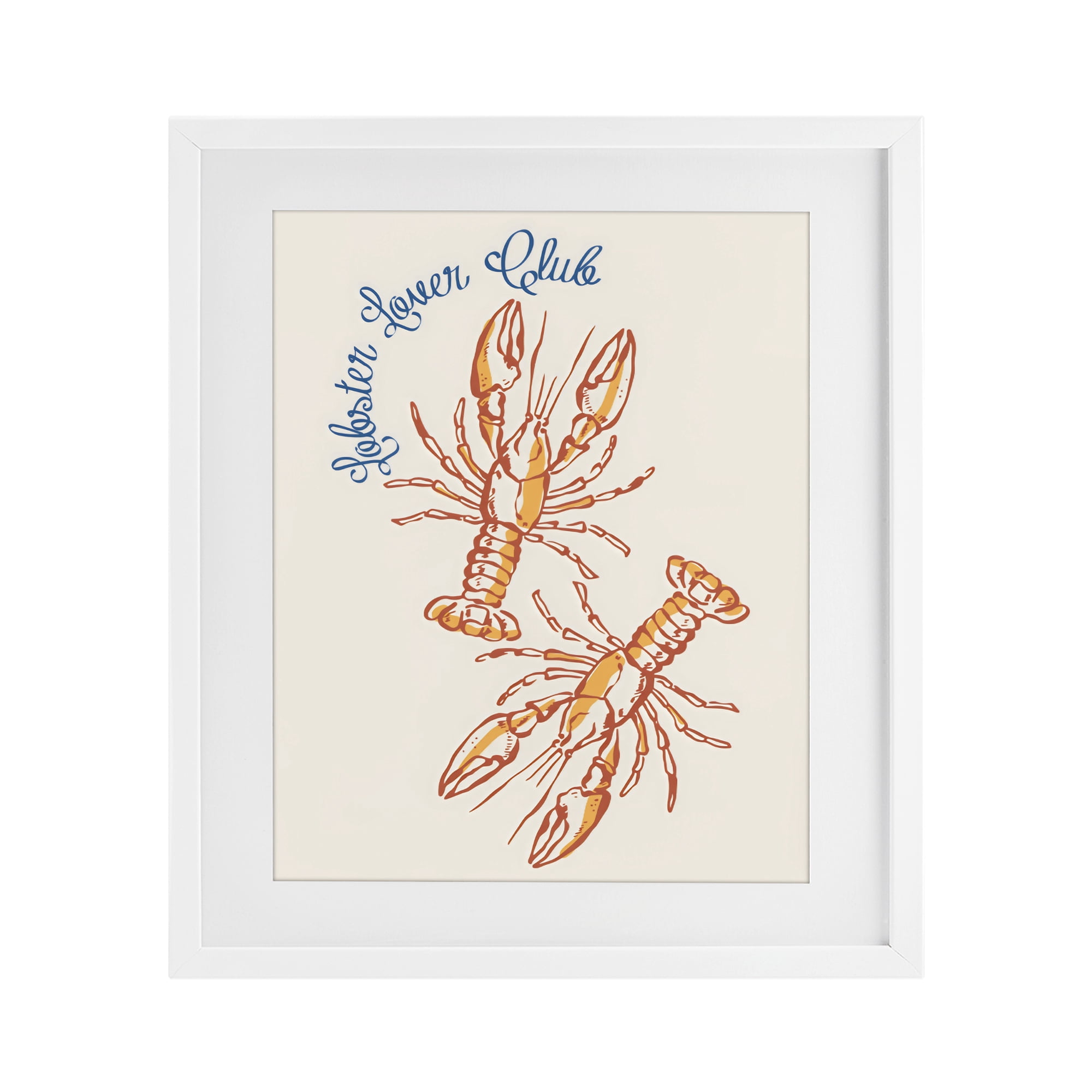 Stupell Industries Lobster Lover Club White Framed Print Under Glass, design by The Prints Vibe