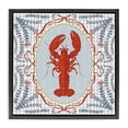 thumbnail image 1 of Stupell Industries Coastal Lobster Portrait Blue Gingham Black Floating Frame Canvas Art, 18 x 18, by Vero Illustrates, 1 of 8