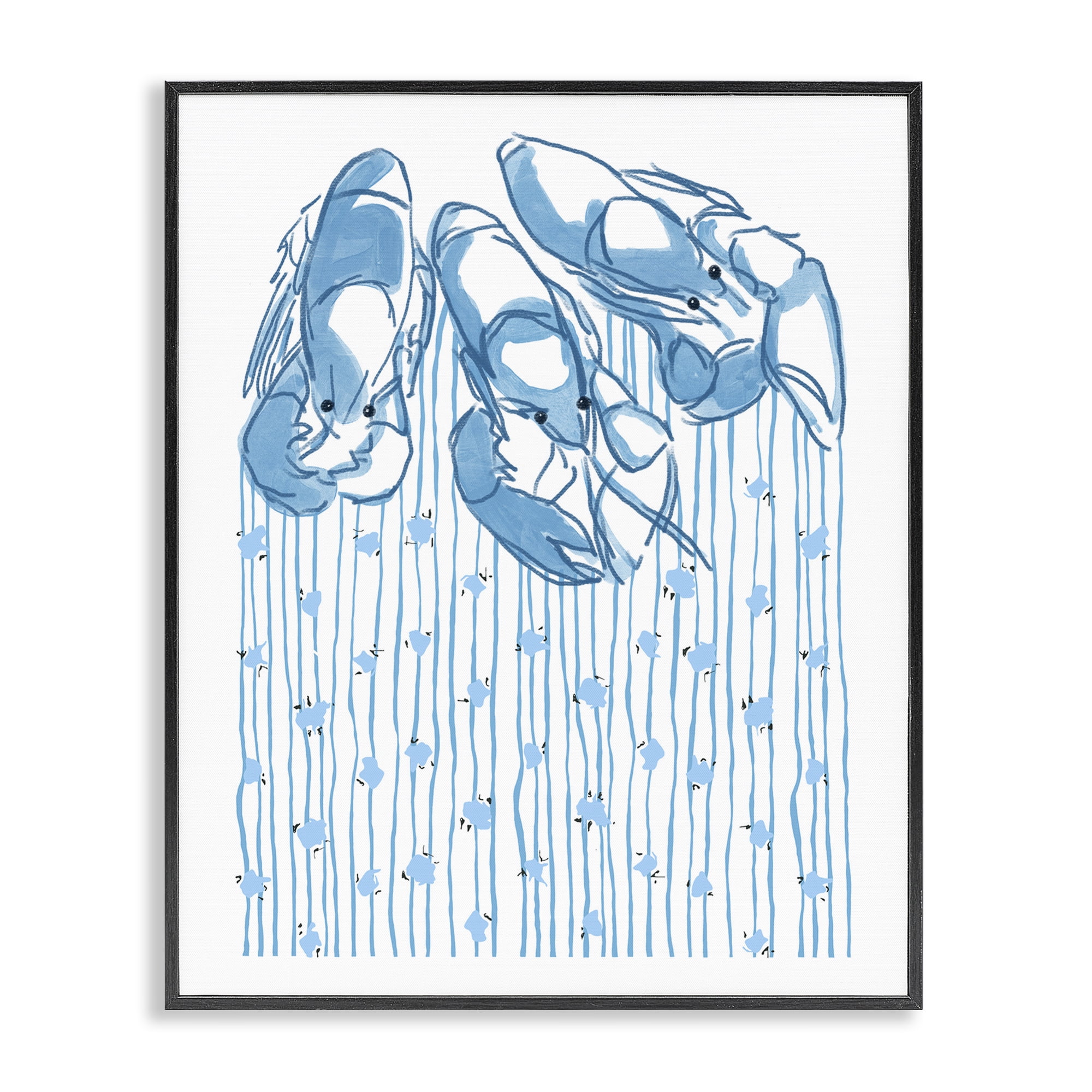 Stupell Industries Lobster Trio with Strings Black Framed Giclee Art, design by Melissa Tilley