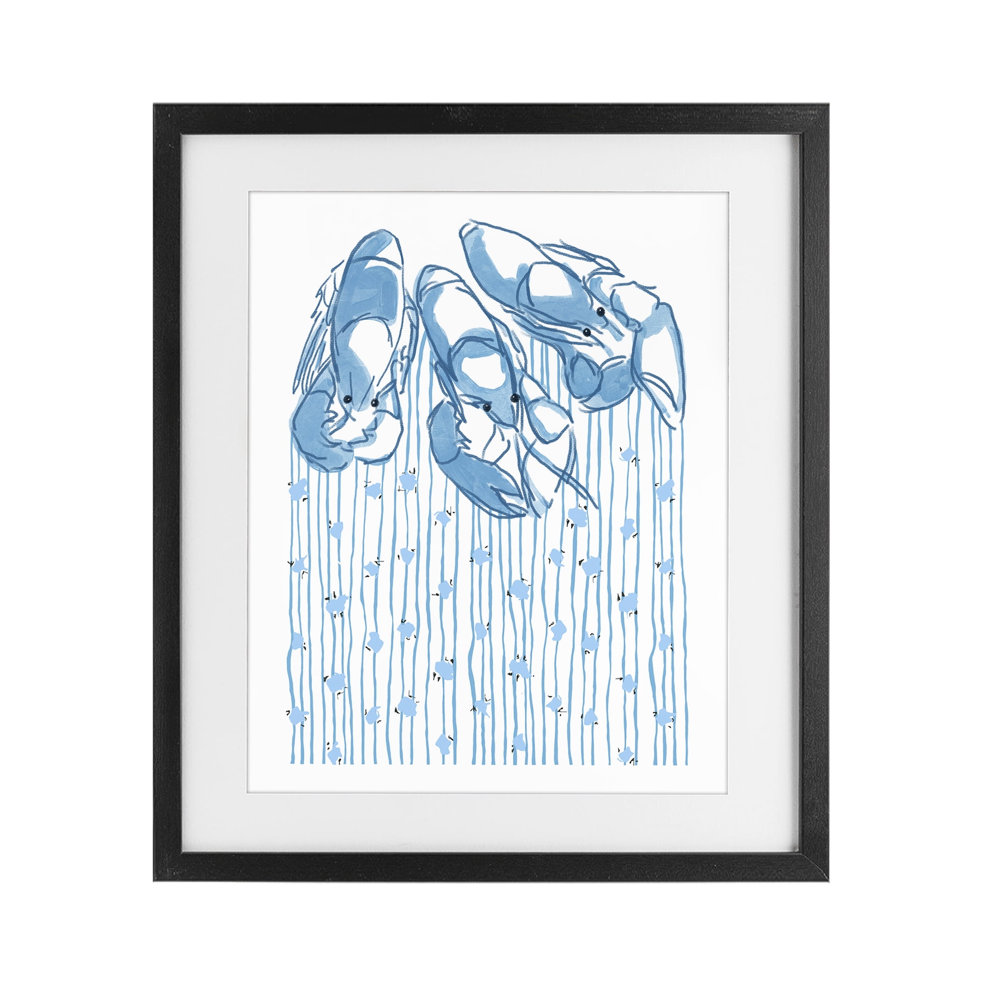 Stupell Industries Lobster Trio with Strings Black Framed Print Under Glass, design by Melissa Tilley