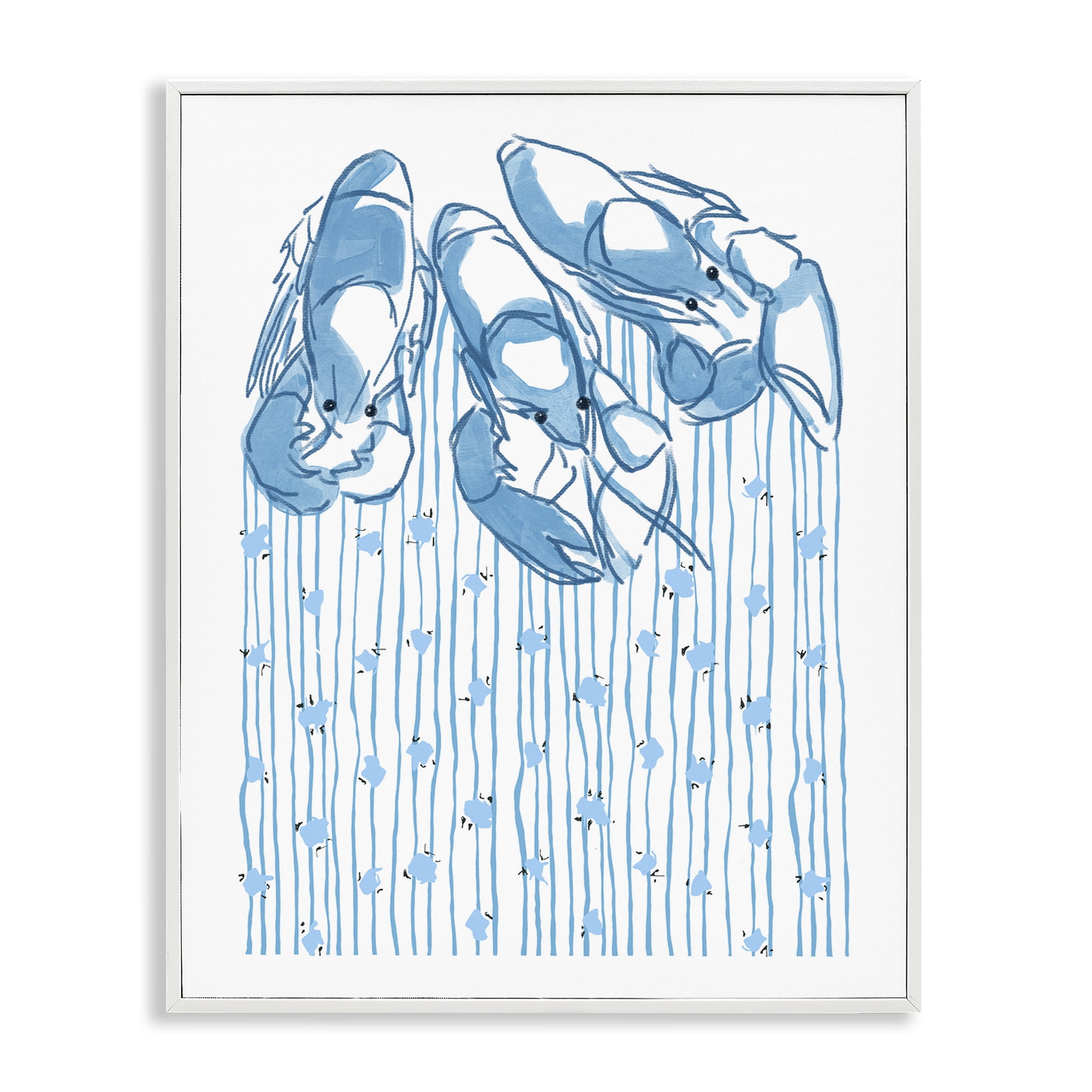 Stupell Industries Lobster Trio with Strings White Framed Giclee Art, design by Melissa Tilley