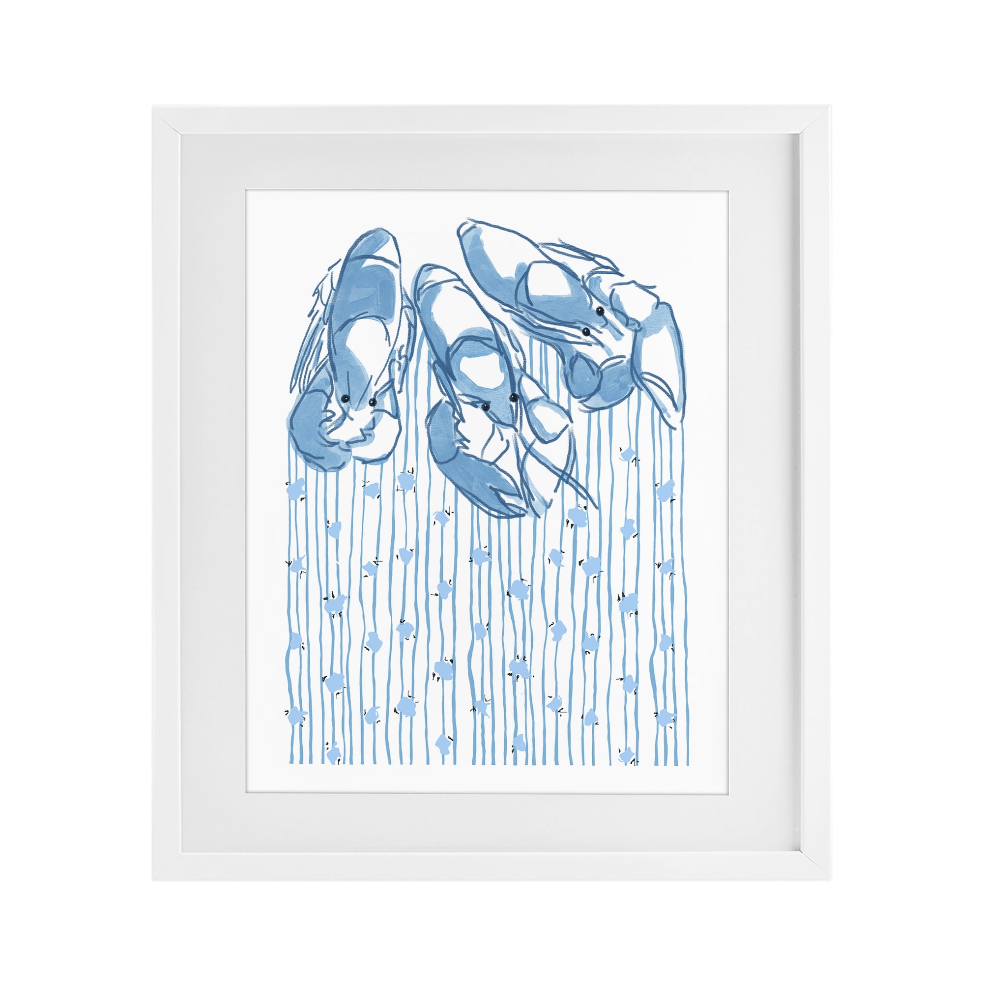 Stupell Industries Lobster Trio with Strings White Framed Print Under Glass, design by Melissa Tilley