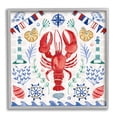 thumbnail image 1 of Stupell Industries Lobster on Nautical Pattern Animals & Insects Painting Gray Framed Art Print Wall Art, 12 x 12, 1 of 8