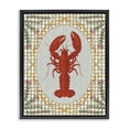 thumbnail image 1 of Stupell Industries Coastal Lobster with Gingham Kitchen Charm Black Floating Frame Canvas Art, 17 x 21, by Vero Illustrates, 1 of 8