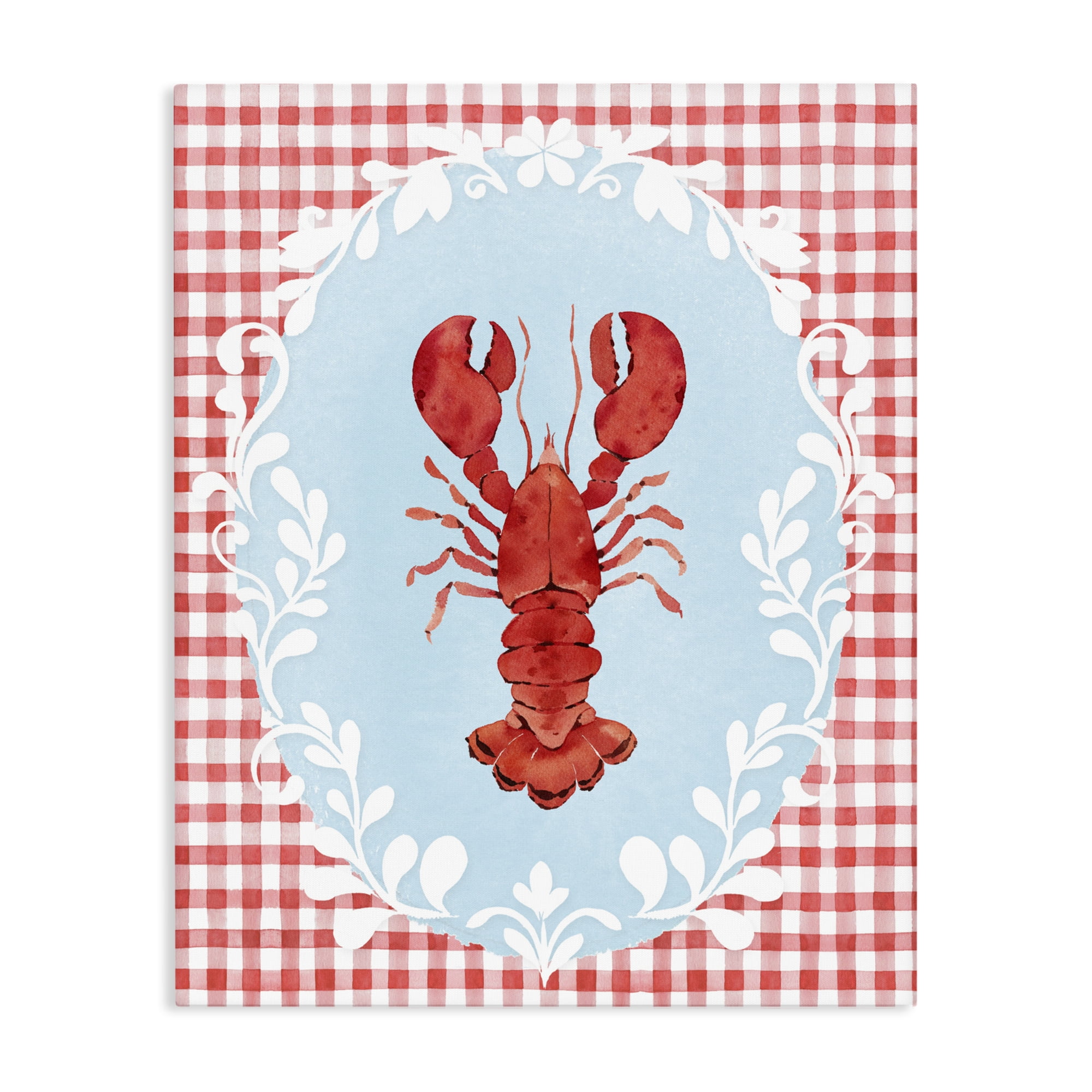 Stupell Industries Lobster with Red Plaid Canvas Wall Art, design by Heather Lee Chan