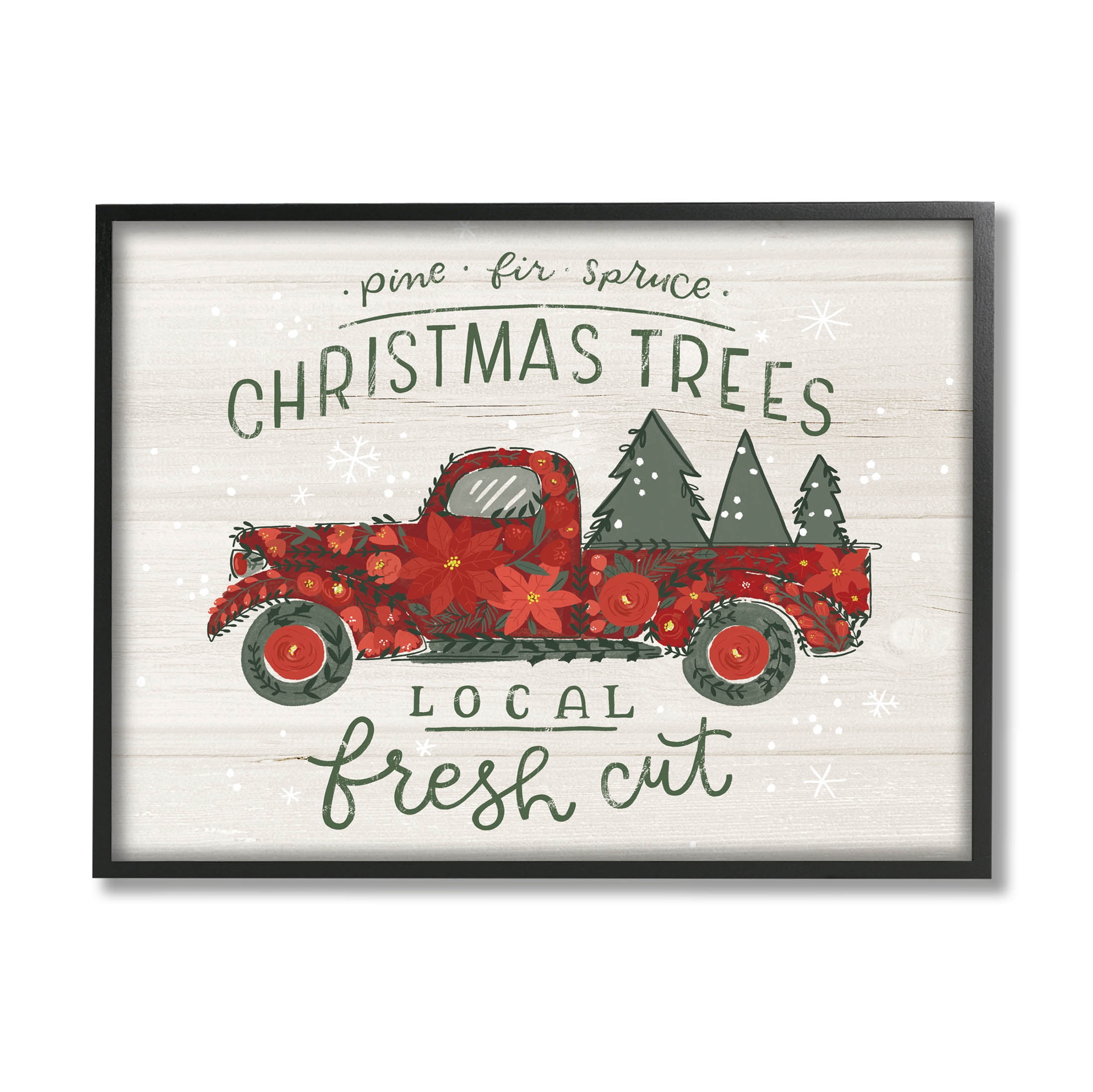 Local Fresh Cut Christmas Trees Black Framed Art Print