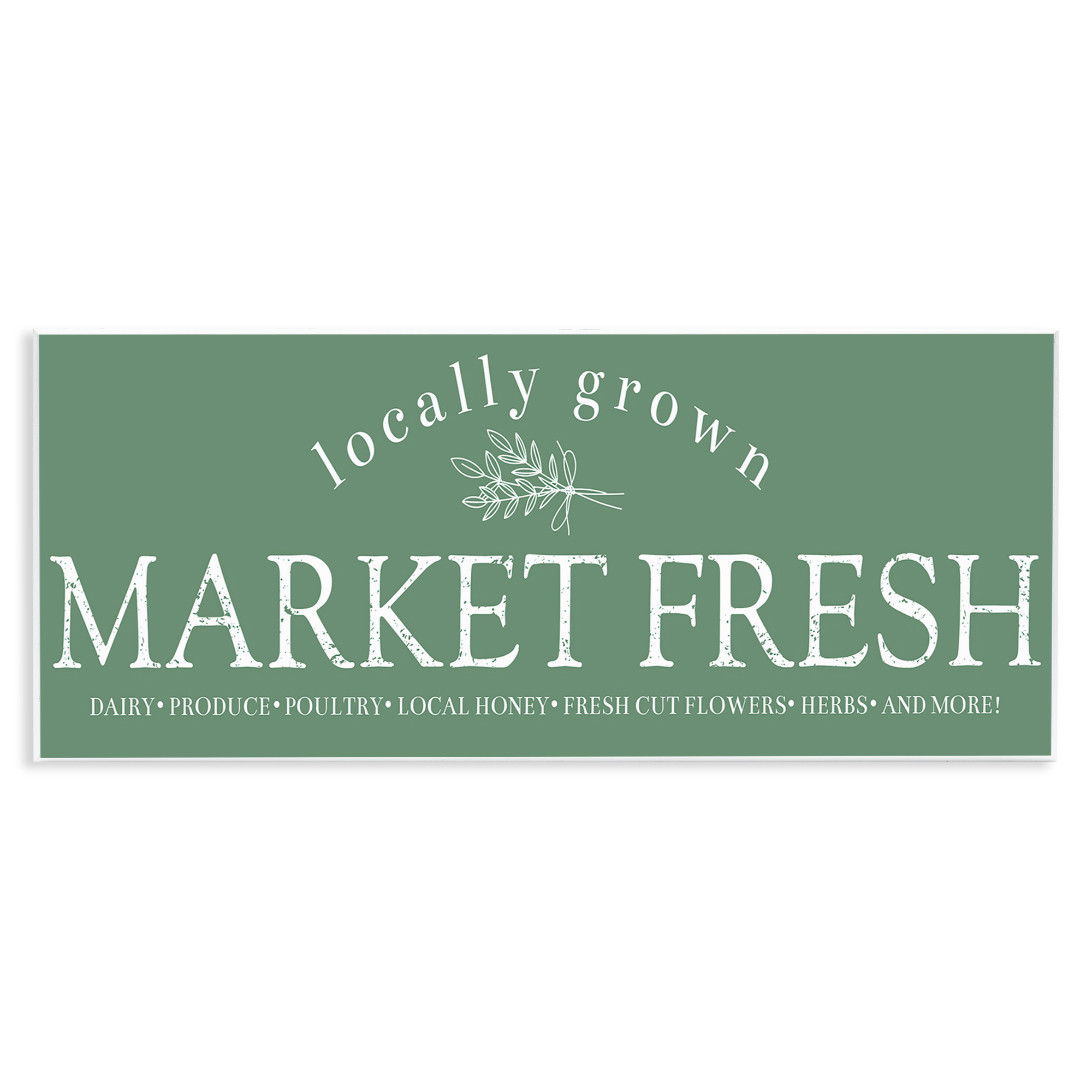 Stupell Industries Locally Grown Market Text & Numbers Painting Unframed Art Print Wall Art, 17 x 7