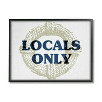 Stupell Industries Locals Only Maritime Phrase Nature Painting Black Framed Art Print Wall Art, 14 x 11