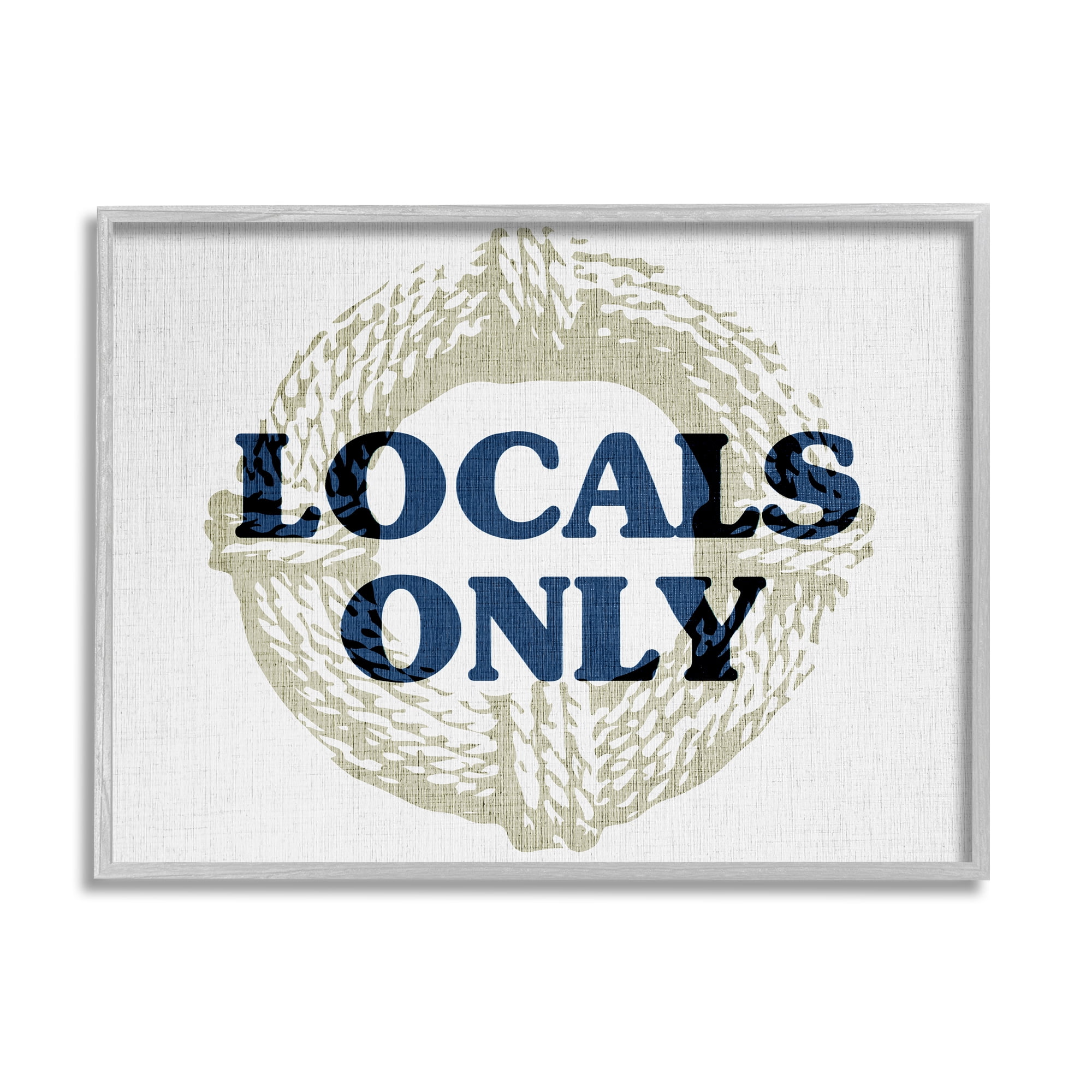 Stupell Industries Locals Only Maritime Phrase Nature Painting Gray Framed Art Print Wall Art, 20 x 16