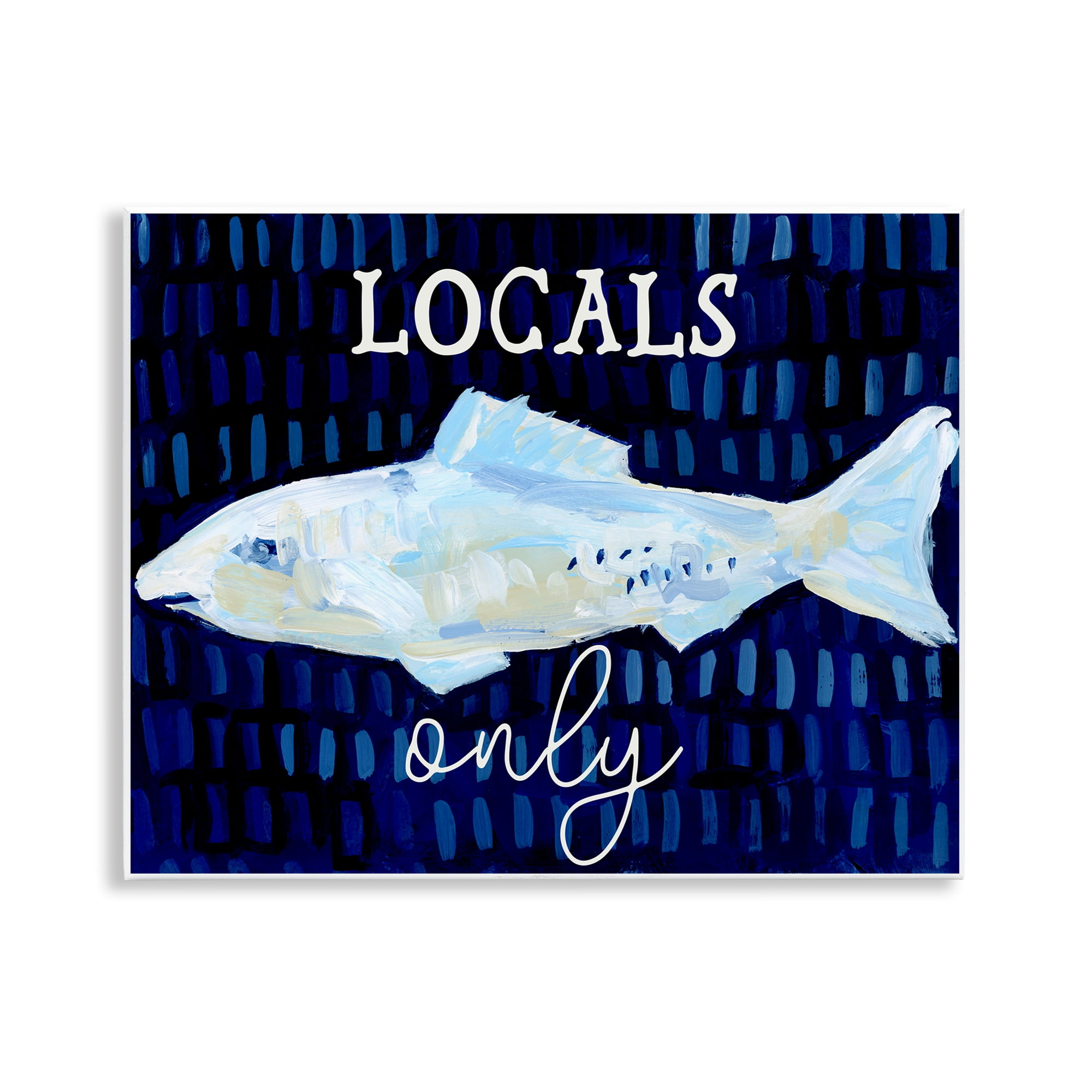 Stupell Industries Locals Only with Fish Animals & Insects Painting Unframed Art Print Wall Art, 14 x 11