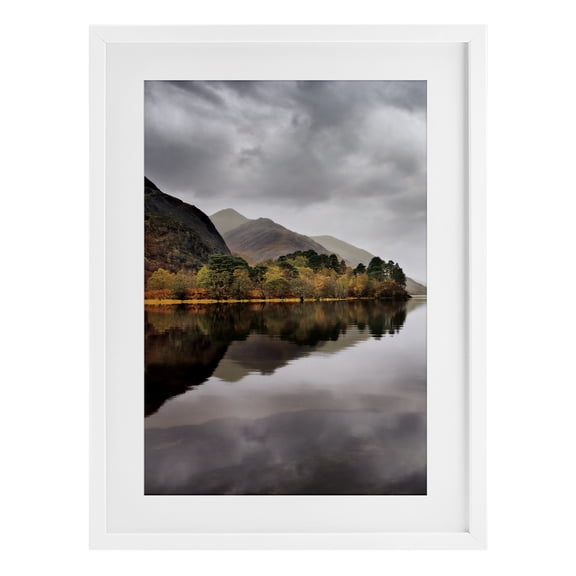 Stupell Industries Loch Shiel Scotland View White Framed Print Under Glass design by Michael Cahill, 20 x 14
