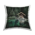 thumbnail image 1 of Stupell Industries Log Cabin Lake Reflection Decorative Printed Throw Pillow, 18 x 18, 1 of 8