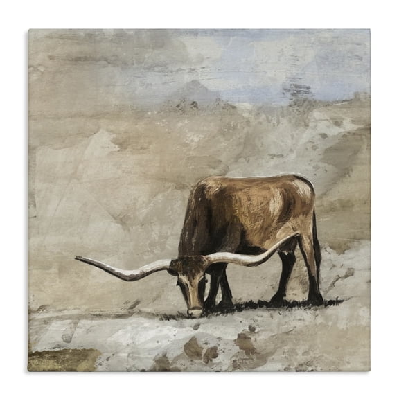 Stupell Industries Logan Longhorn Cattle Canvas Wall Art design by Errico & Slyp, 30 x 30