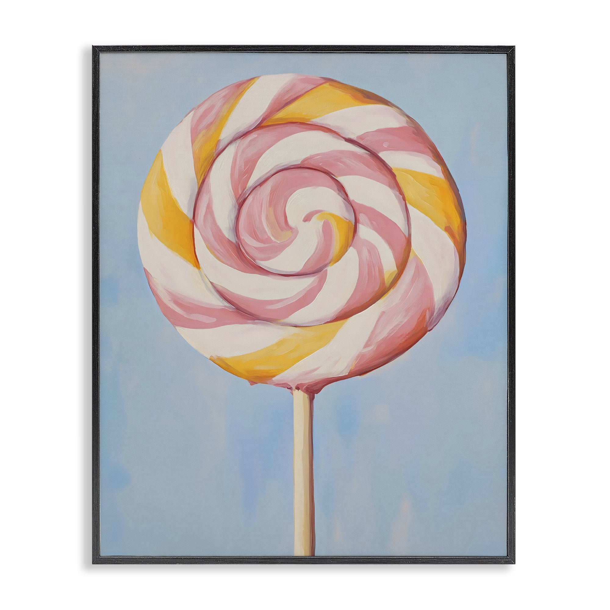 Stupell Industries Lollipop with Pink & Orange Swirl Black Framed Giclee Art, design by The Prints Vibe