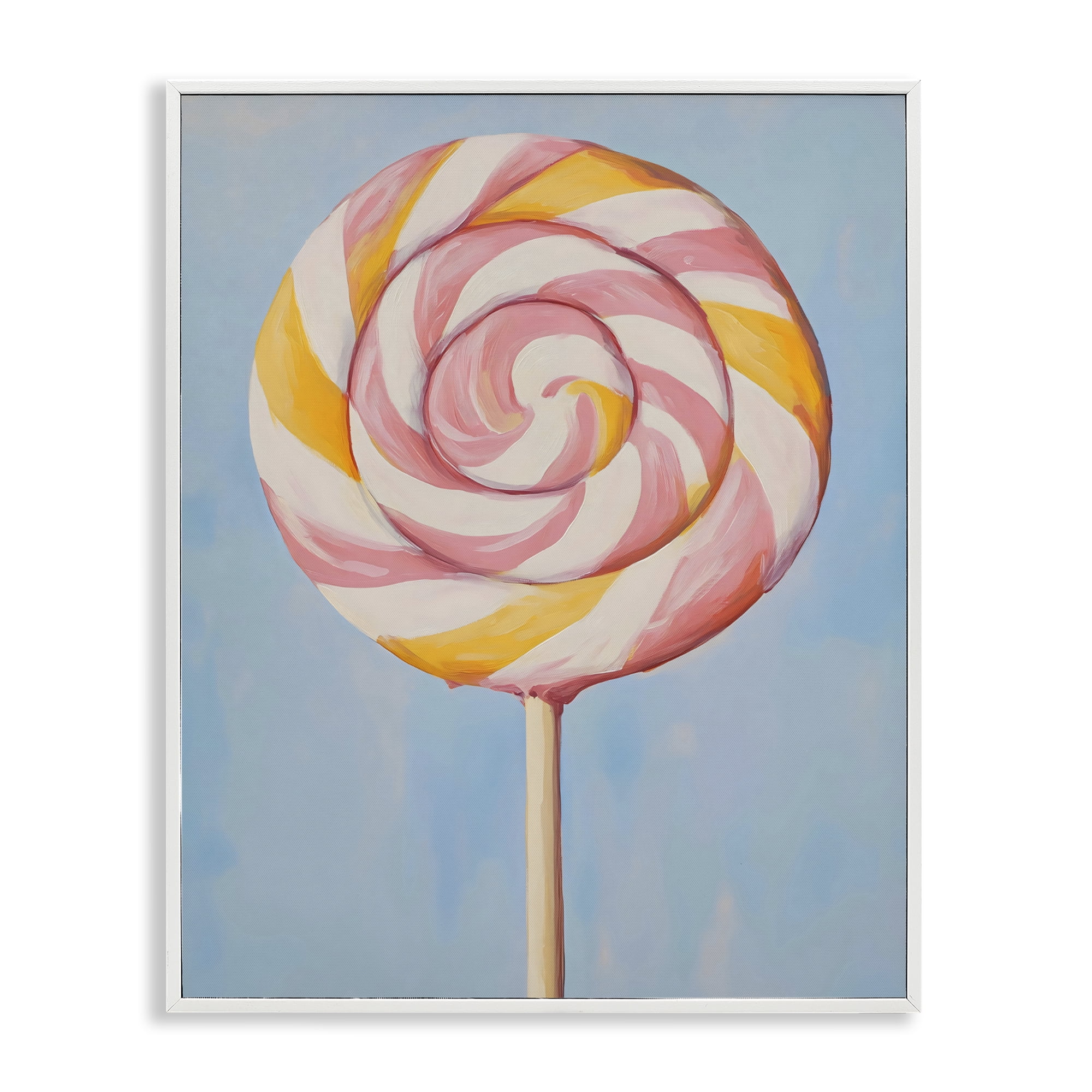 Stupell Industries Lollipop with Pink & Orange Swirl White Framed Giclee Art, design by The Prints Vibe