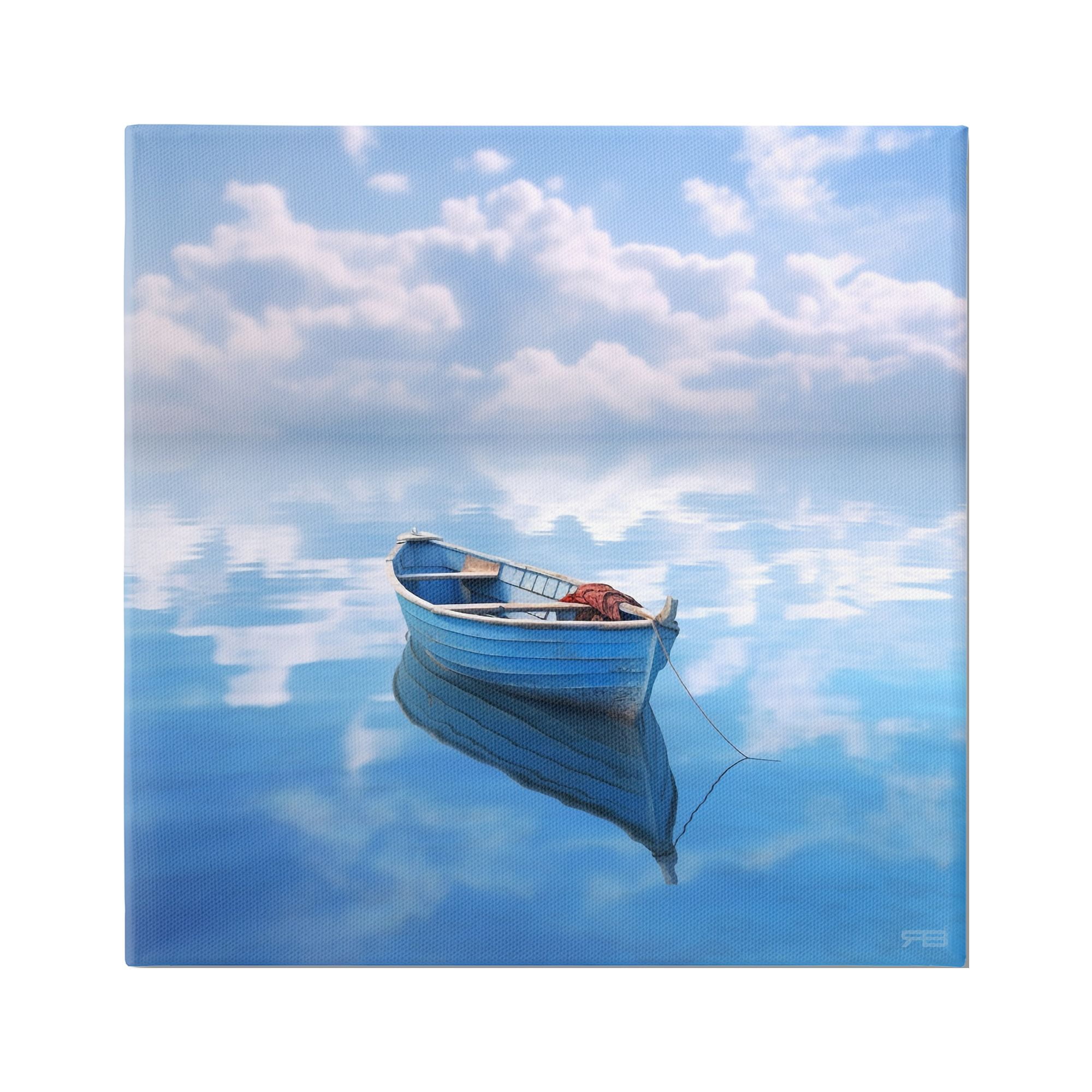 Stupell Industries Lone Boat on Cloudy Sea Transportation Painting Gallery Wrapped Canvas Art Print Wall Art, 30 x 30
