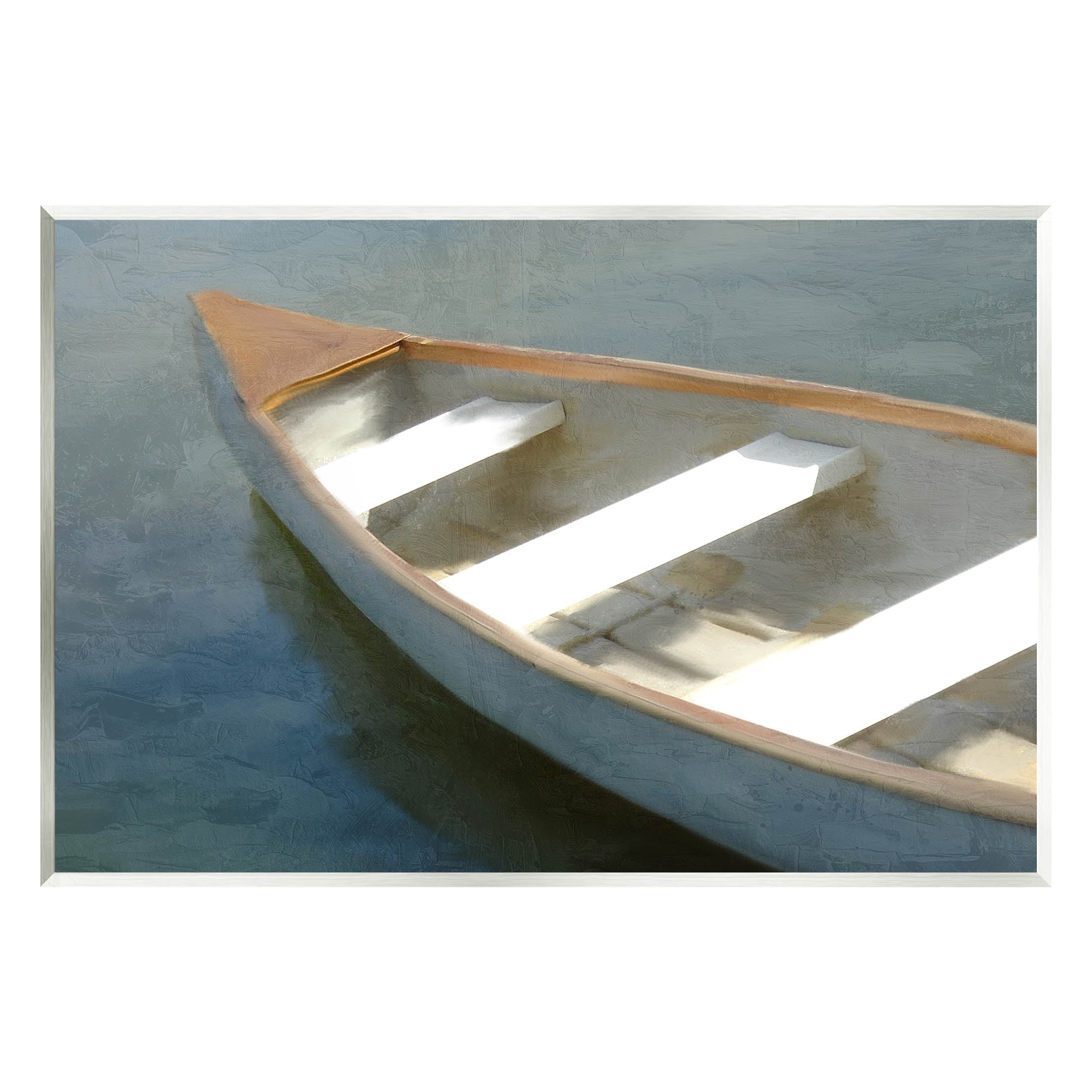 Stupell Industries Lone Canoe Boat Floating Deep Lake Painting Unframed Art Print Wall Art, Design by Kim Allen