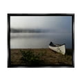 thumbnail image 1 of Stupell Industries Lone Canoe Tranquil Foggy Lake Beach Weather Photograph Jet Black Floating Framed Canvas Print Wall Art, Design by Daphne Polselli, 1 of 5