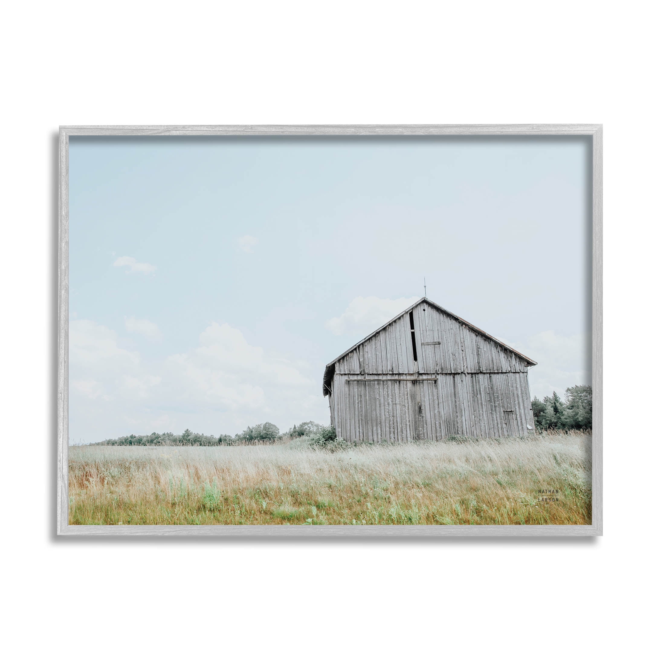 Stupell Industries Lone Countryside House Vast Rural Field Photograph Gray Framed Art Print Wall Art, Design by Nathan Larson