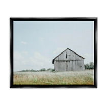 Stupell Industries Lone Countryside House Vast Rural Field Photograph Jet Black Floating Framed Canvas Print Wall Art, Design by Nathan Larson