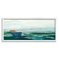 thumbnail image 1 of Stupell Industries Lone Dinghy Boat Floating Ocean Water Collage Painting White Framed Art Print Wall Art, Design by Stacy Gresell, 1 of 7
