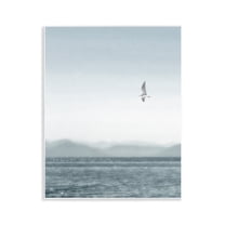 Stupell Industries Lone Gull over Sea Coastal Painting Unframed Art Print Wall Art, 11 x 14