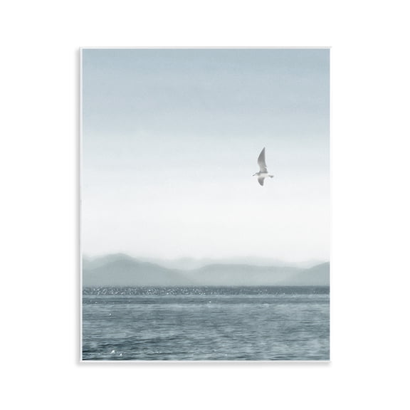 Stupell Industries Lone Gull over Sea Coastal Painting Unframed Art Print Wall Art, 11 x 14