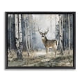 thumbnail image 1 of Stupell Industries Rustic Lodge Lone Stag in Birch Forest Black Floating Frame Canvas Art, 21 x 17, by Franklyn Gregory, 1 of 8
