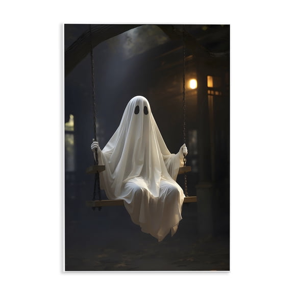 Lone Swinging Ghost Wall Plaque Art, 10 x 15, Made In USA