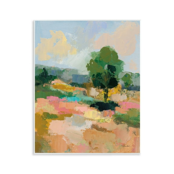 Stupell Industries Lone Tree Abstraction Landscape Painting Unframed Art Print Wall Art, 11 x 14