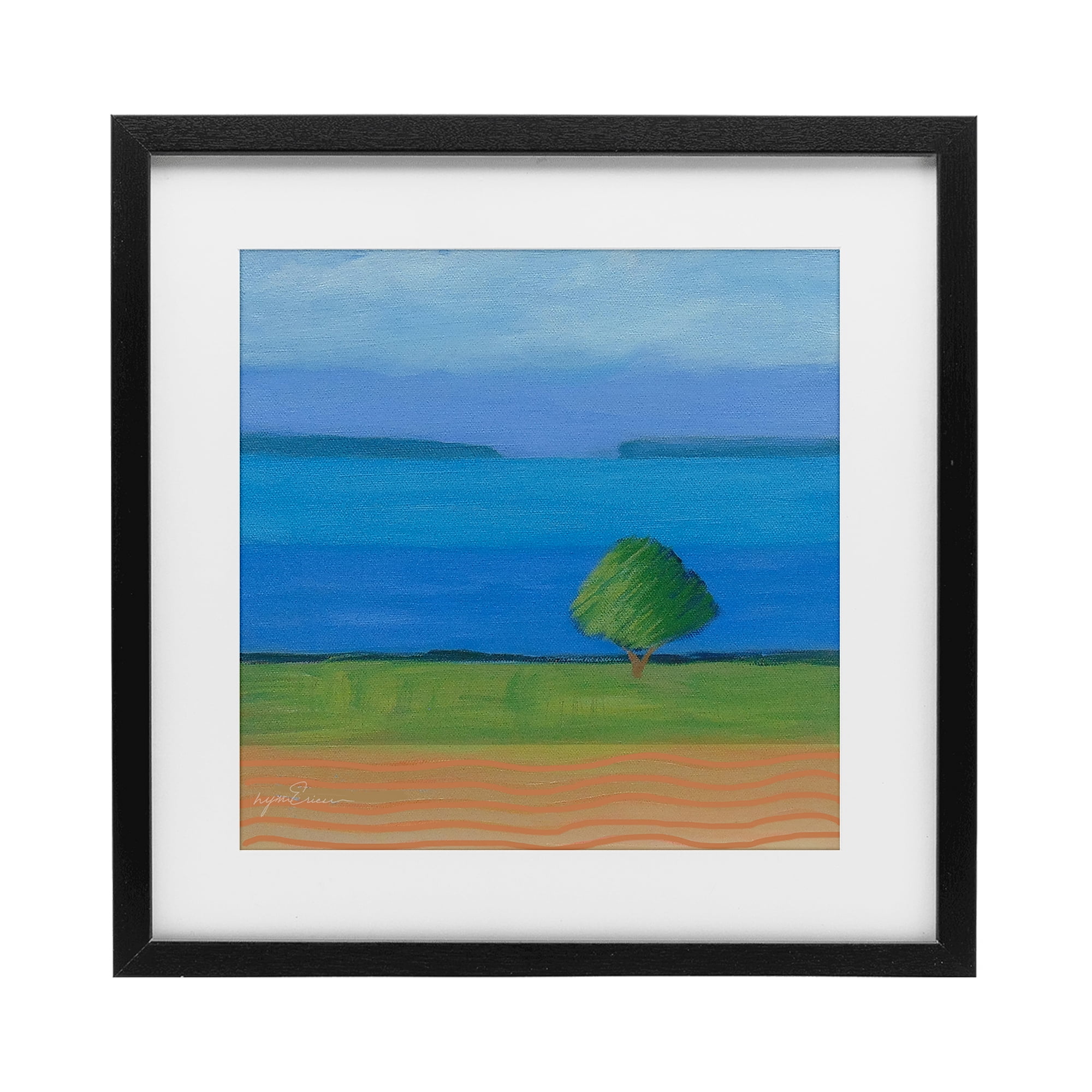 Stupell Industries Lone Tree at Spring Cove Black Framed Print Under Glass, design by Lynn Ericson Fine Art