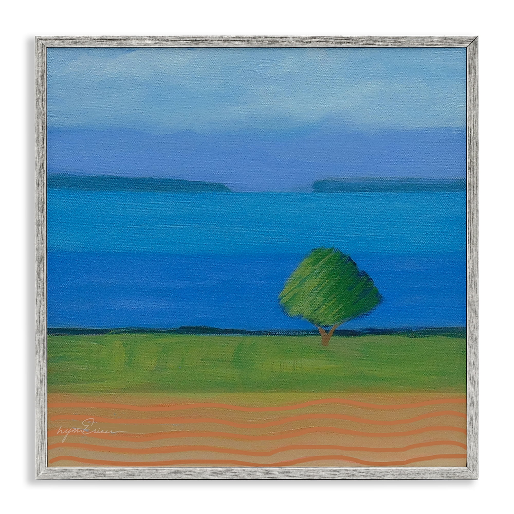 Stupell Industries Lone Tree at Spring Cove Gray Framed Giclee Art, design by Lynn Ericson Fine Art