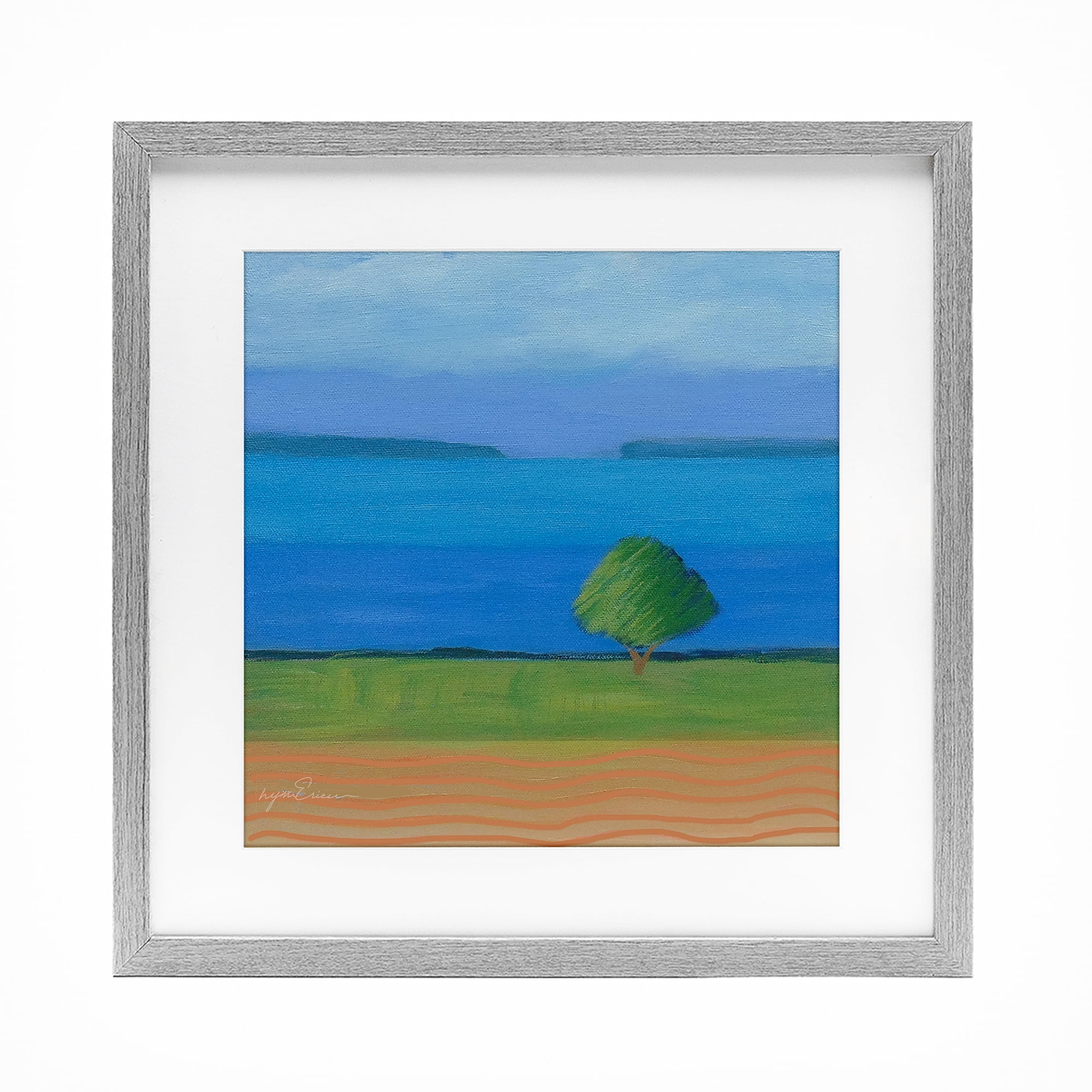 Stupell Industries Lone Tree at Spring Cove Gray Framed Print Under Glass, design by Lynn Ericson Fine Art
