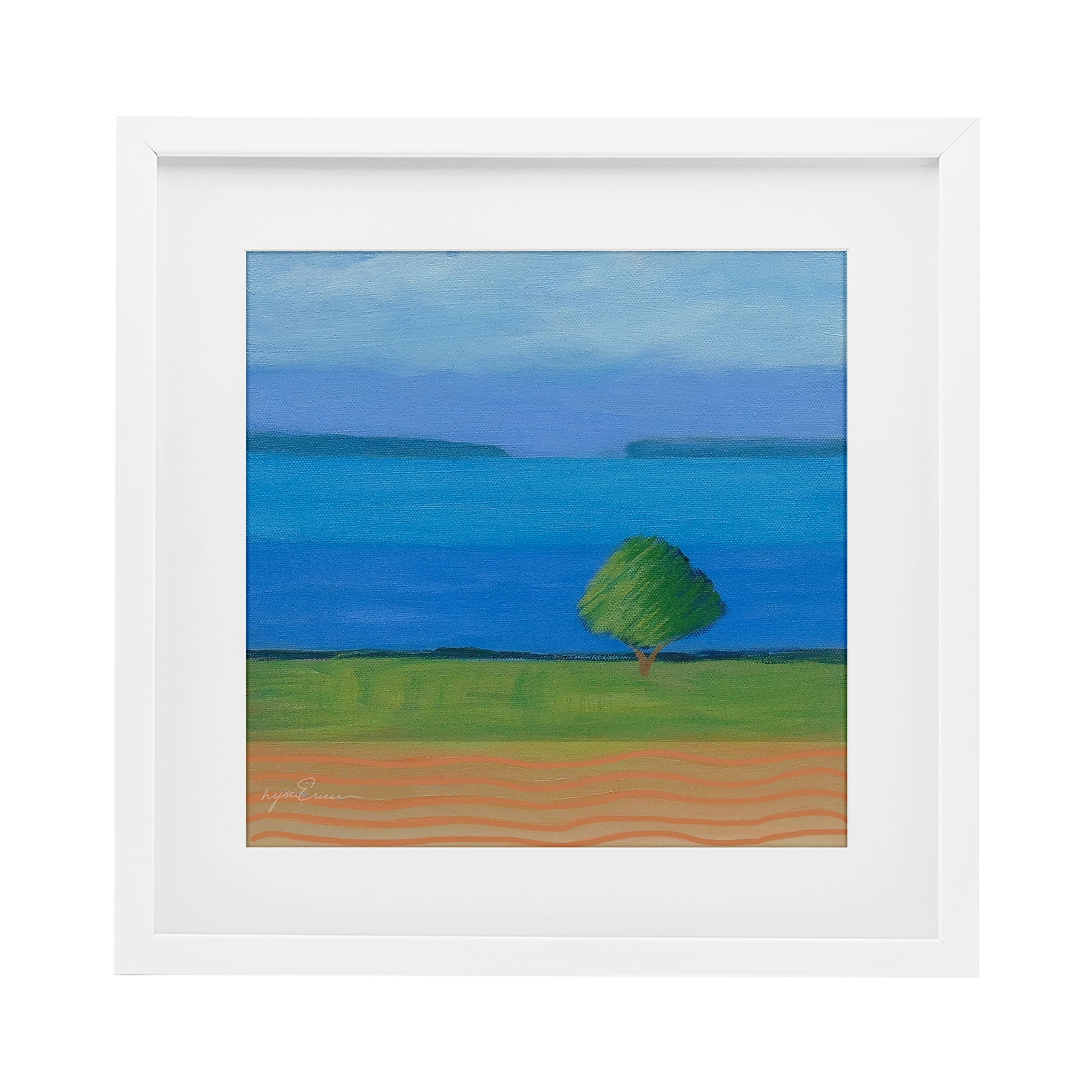 Stupell Industries Lone Tree at Spring Cove White Framed Print Under Glass, design by Lynn Ericson Fine Art