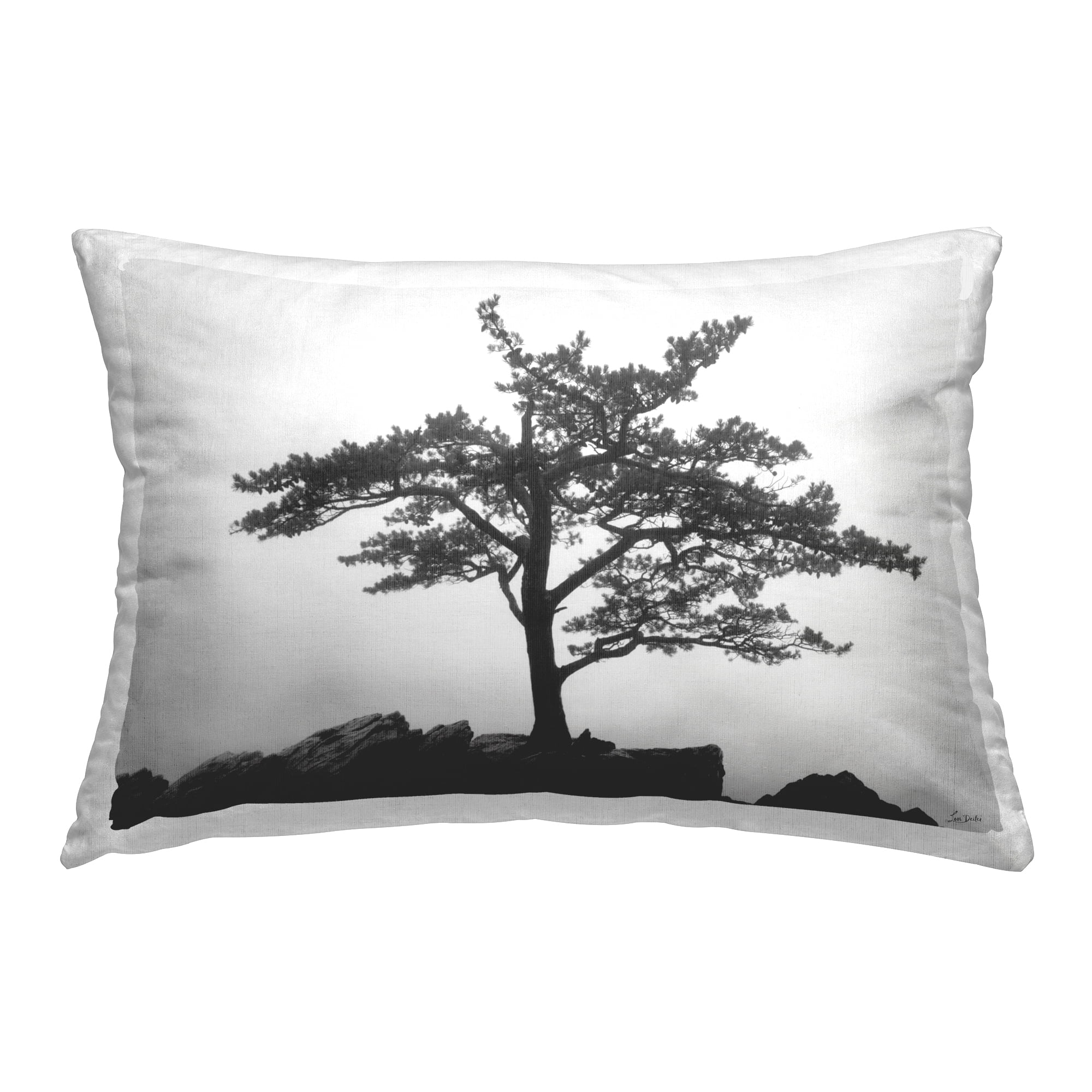 Stupell Industries Lone Tree on Rocks Decorative Printed Throw Pillow Design by Lori Deiter.