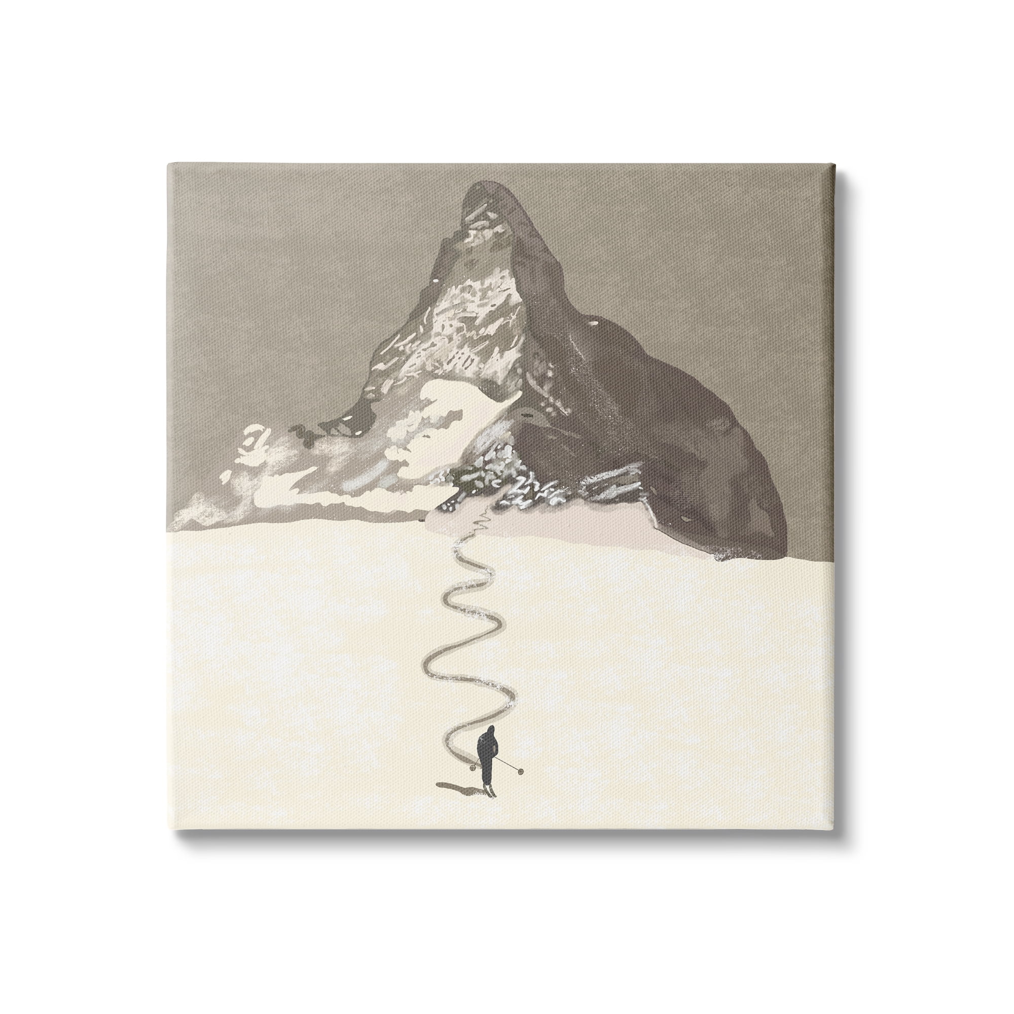 Stupell Industries Lonely Single Slope Ski Winter Sports Mountain Range, 24 x 24, Design by Ashley Singleton