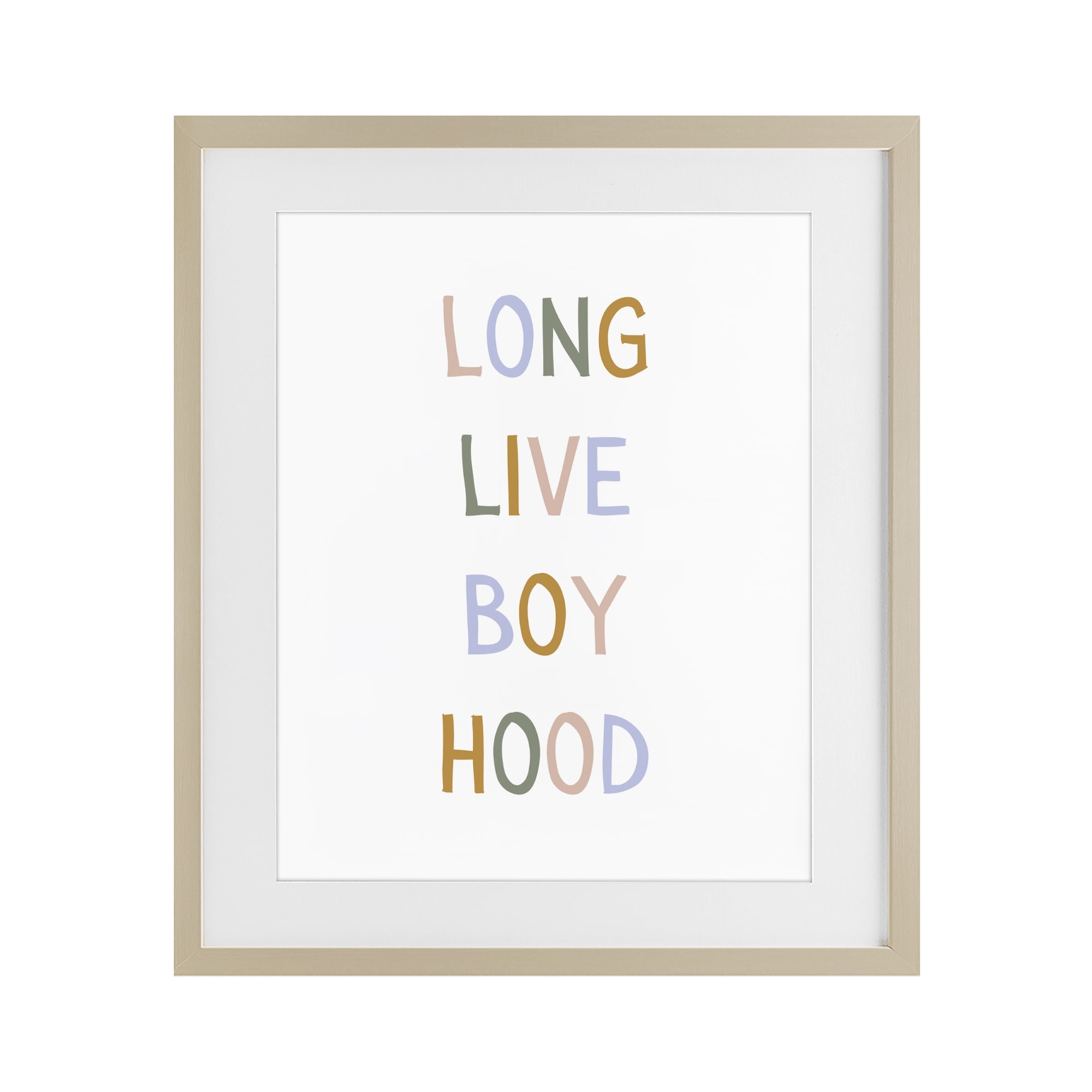 Stupell Industries Long Live Boy Hood Birch Framed Print Under Glass, design by Katie Griggs