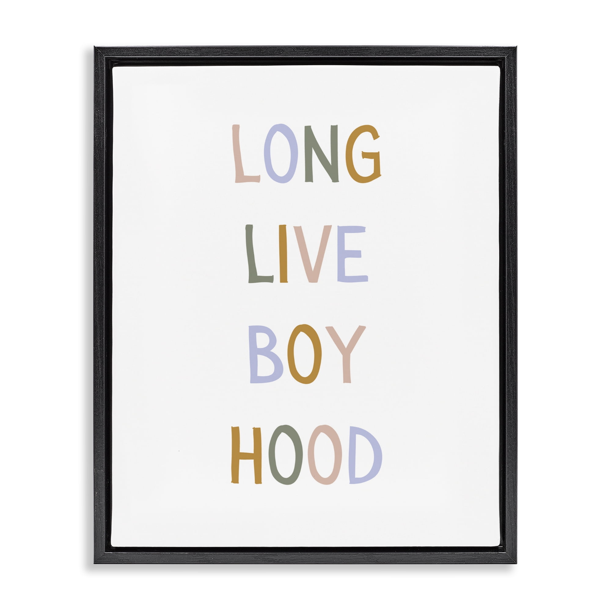 Stupell Industries Long Live Boy Hood Black Framed Floater Canvas Wall Art, design by Katie Griggs