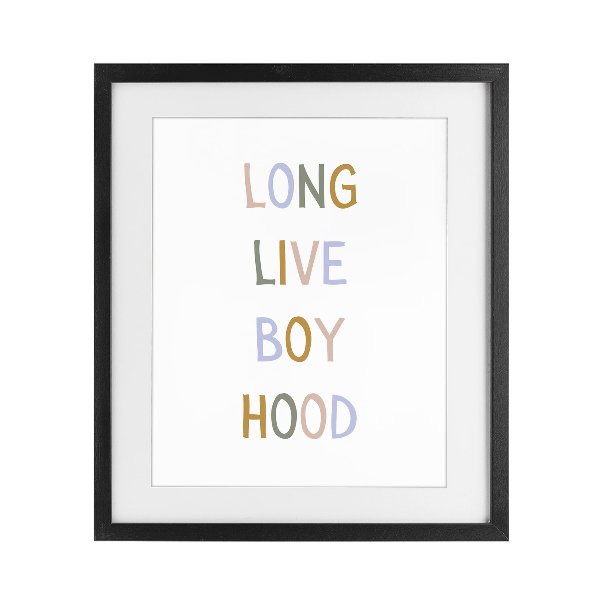 Stupell Industries Long Live Boy Hood Black Framed Print Under Glass, design by Katie Griggs