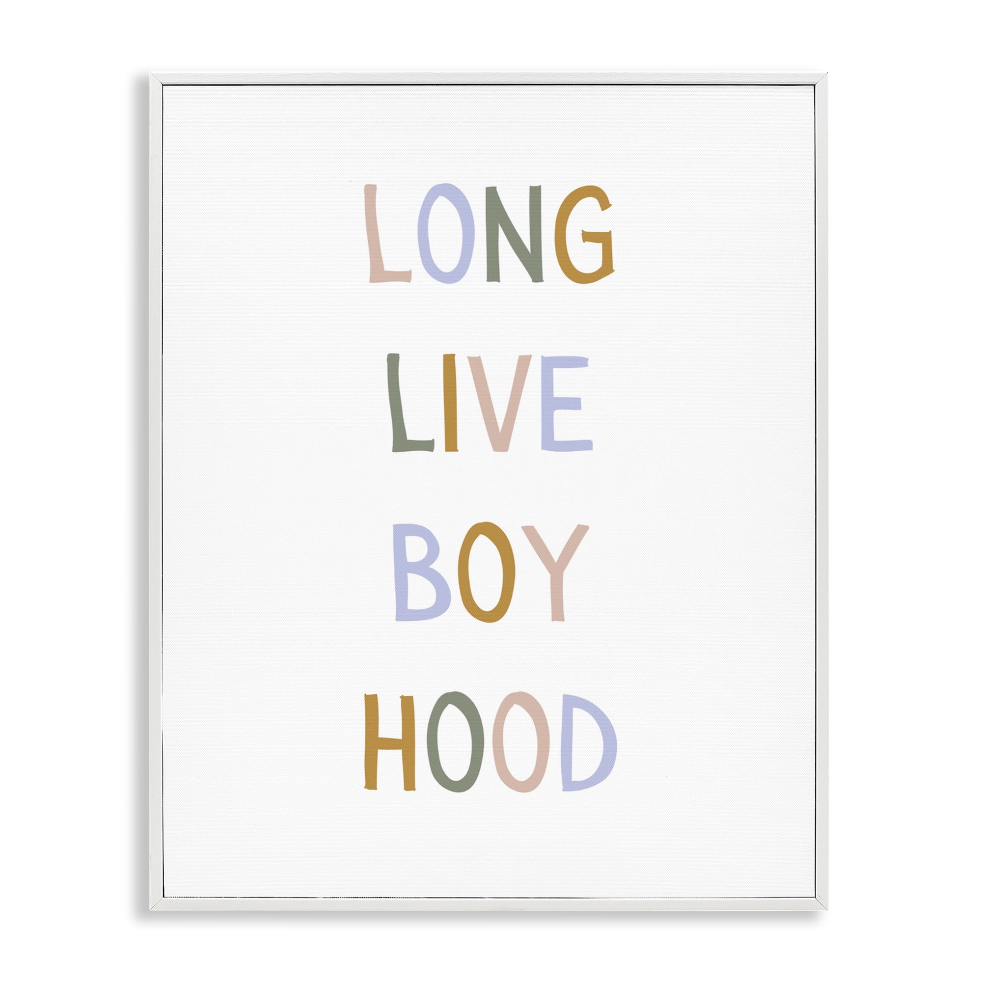 Stupell Industries Long Live Boy Hood White Framed Giclee Art, design by Katie Griggs