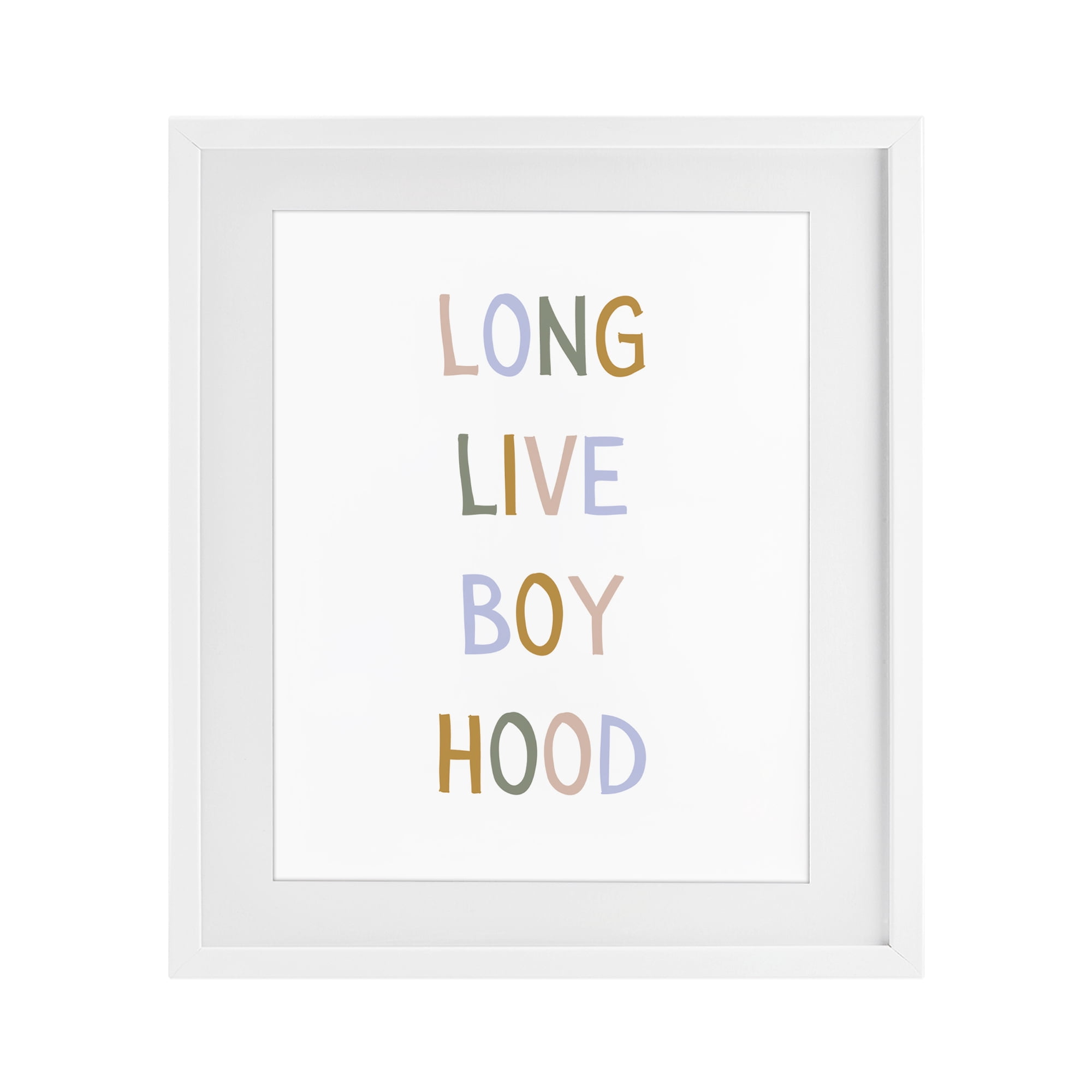 Stupell Industries Long Live Boy Hood White Framed Print Under Glass, design by Katie Griggs