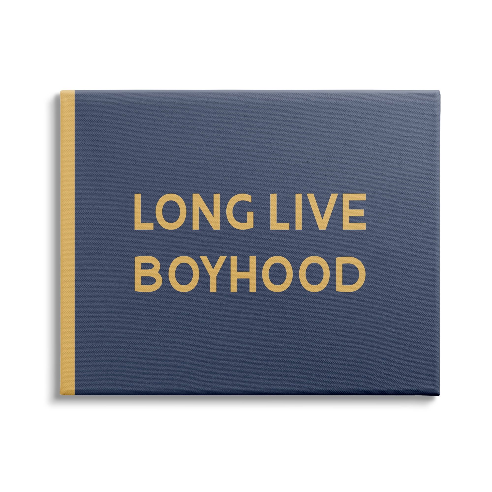 Long Live Boyhood Bold Yellow and Blue Canvas Art Print