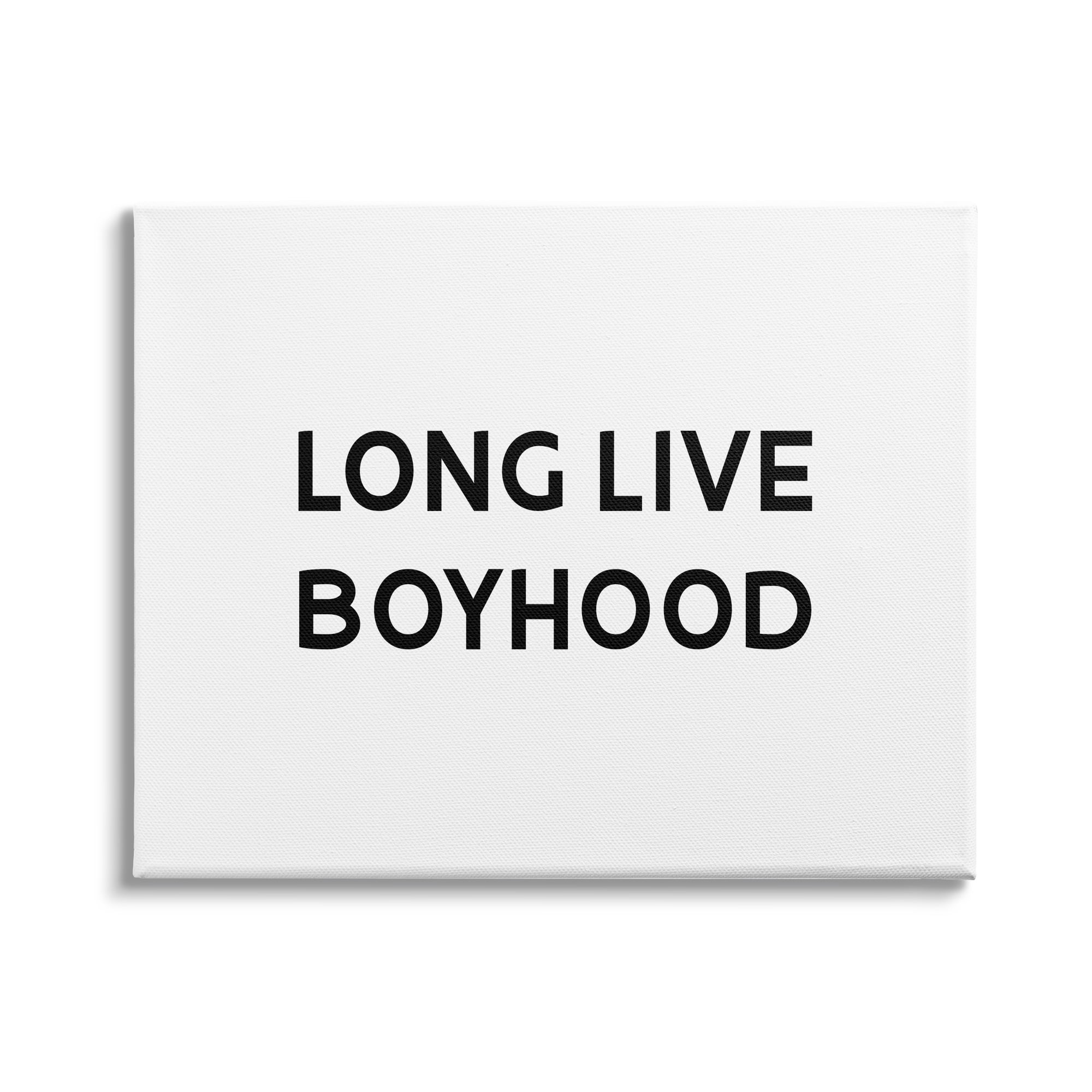 Stupell Industries Long Live Boyhood Kids' Motivational Phrase Black White, 20 x 16, Design by Daphne Polselli