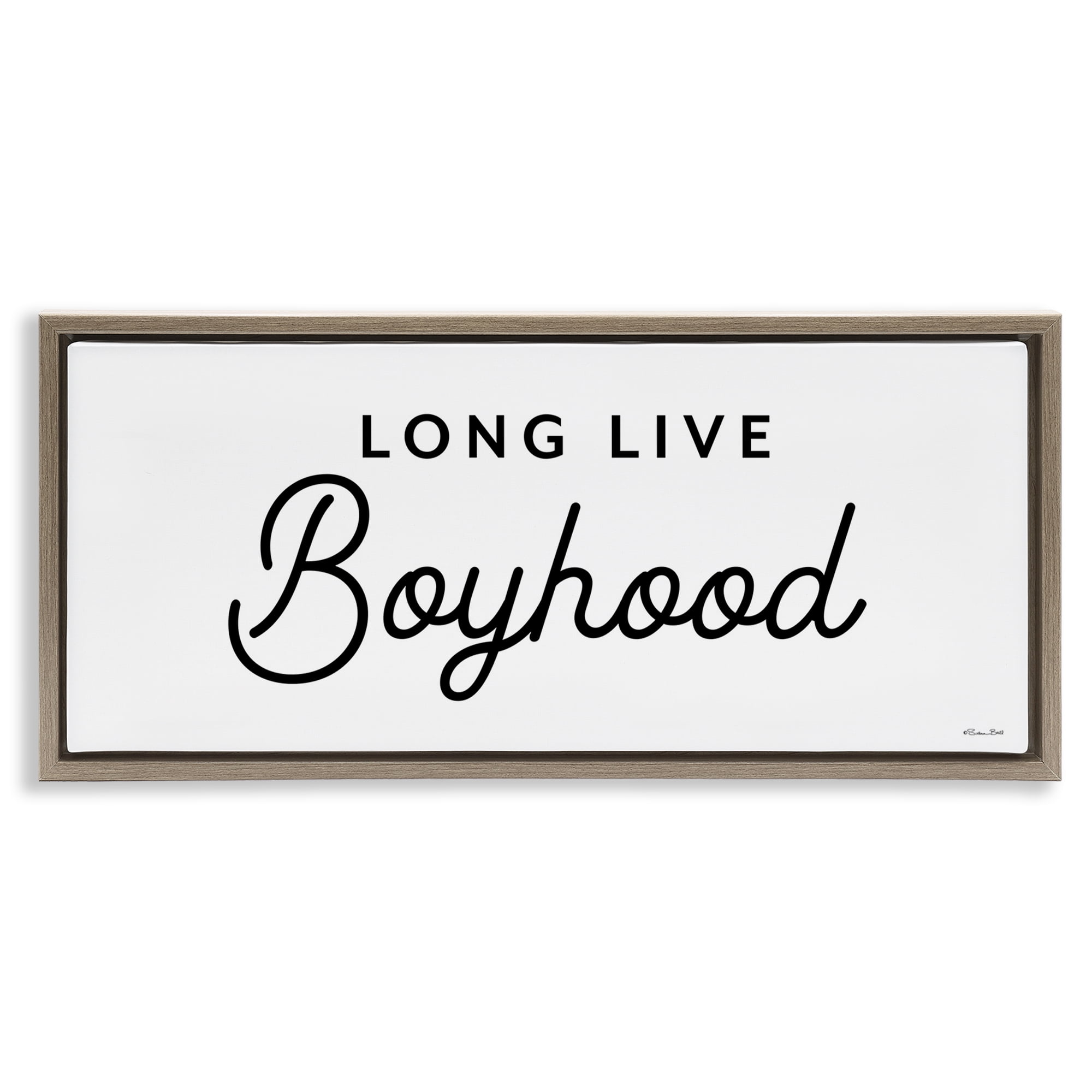 Stupell Industries Long Live Boyhood Typography Painting Brown Floater Framed Art Print Wall Art, 25 x 11