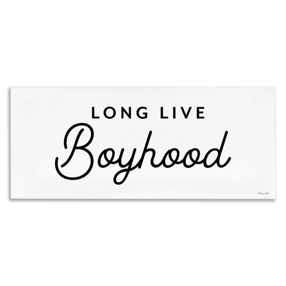Stupell Industries Long Live Boyhood Typography Painting Gallery Wrapped Canvas Art Print Wall Art, 24 x 10