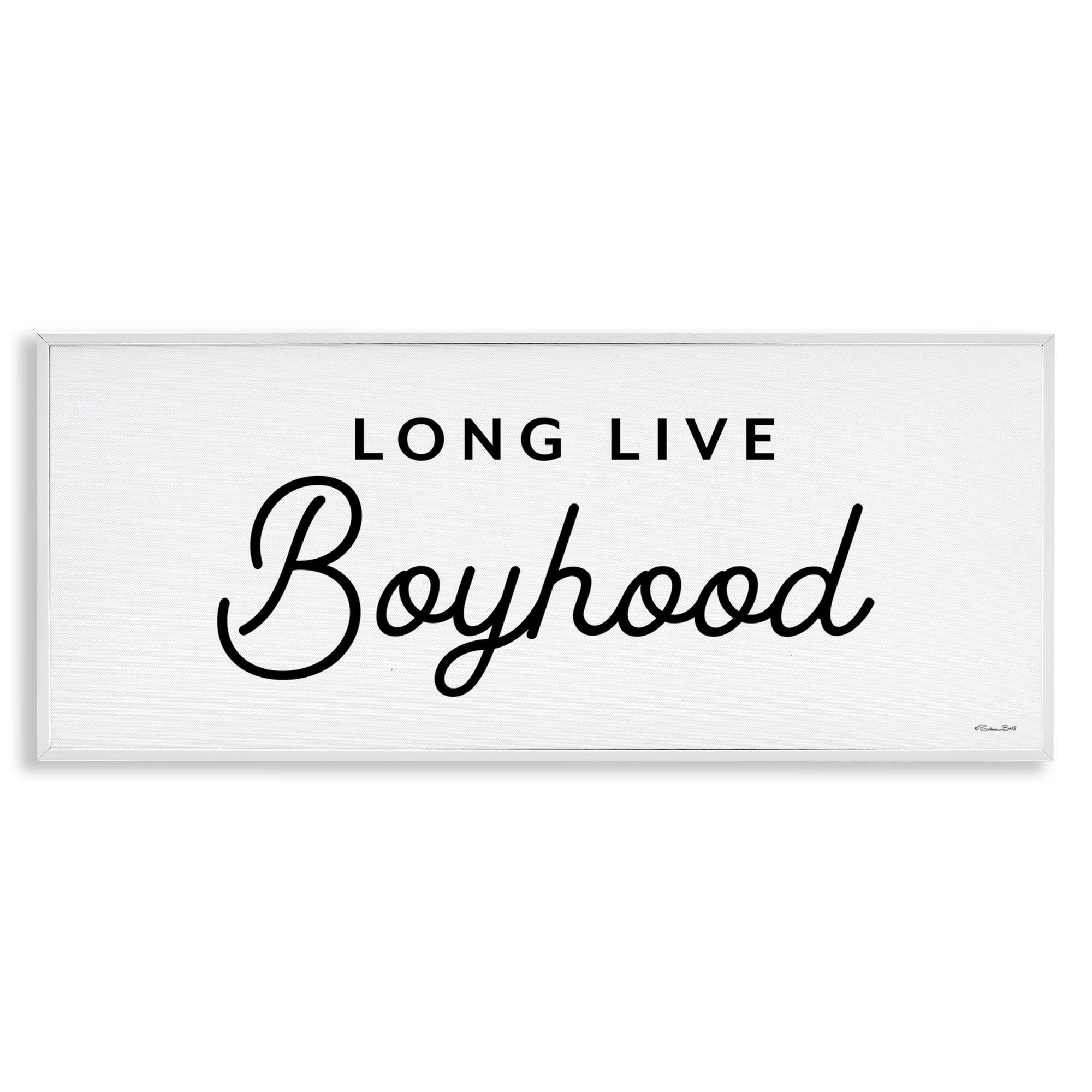 Stupell Industries Long Live Boyhood Typography Painting White Framed Art Print Wall Art, 24 x 10