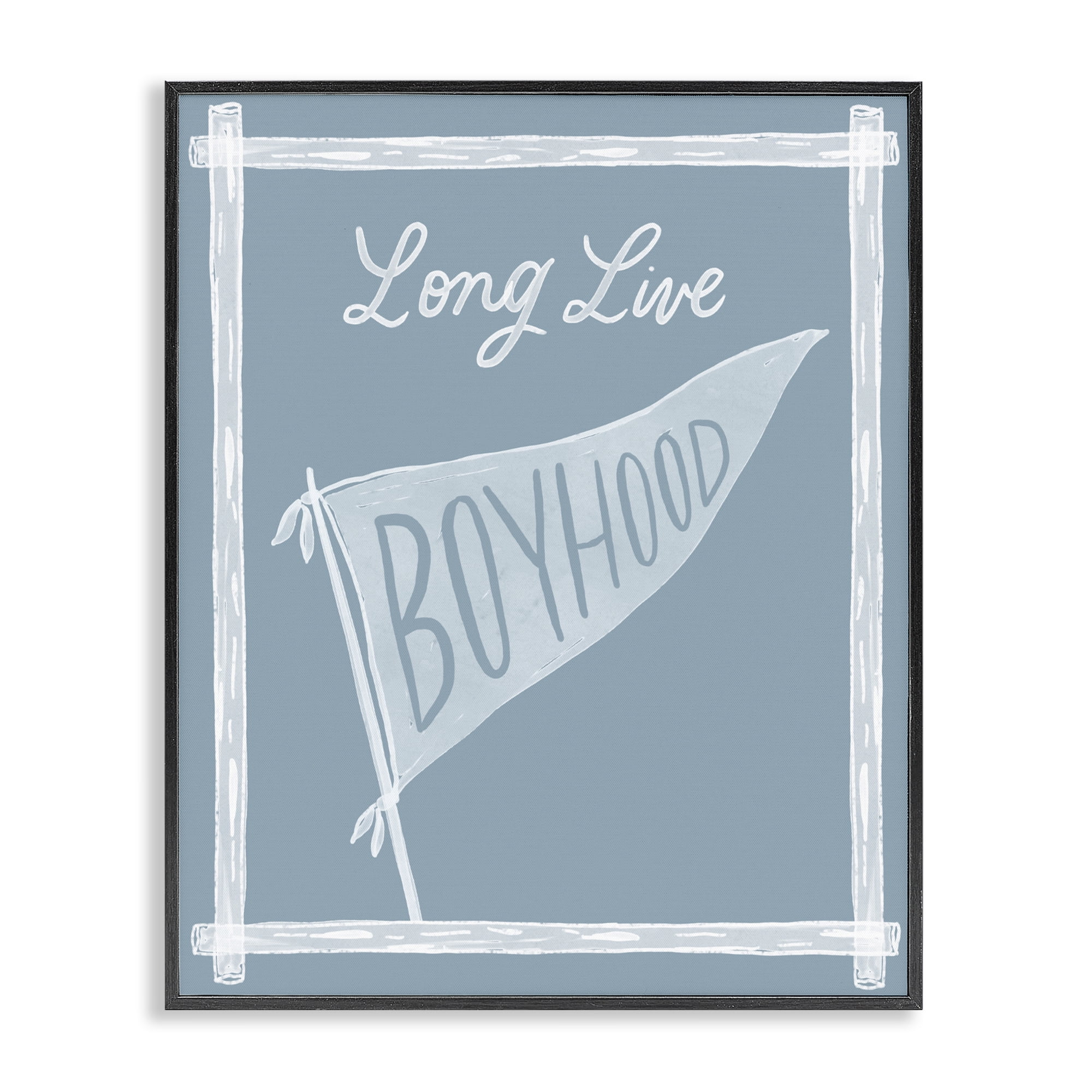 Stupell Industries Long Live Boyhood with Border Black Framed Giclee Art, design by Cherrywood Lane