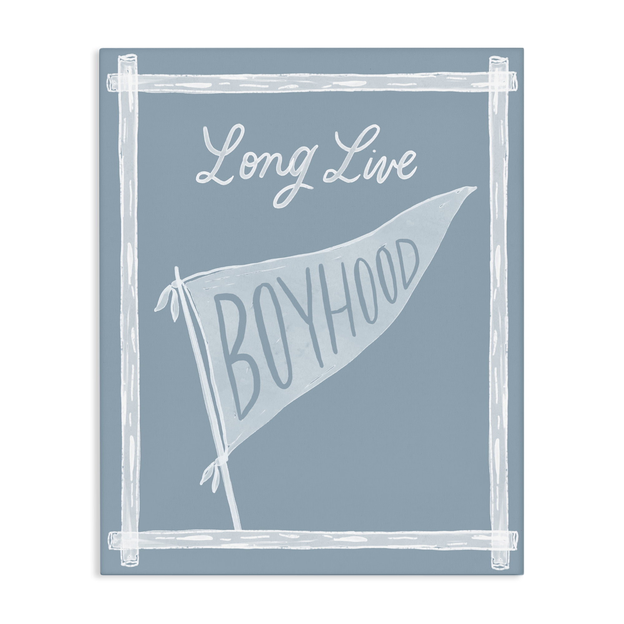 Stupell Industries Long Live Boyhood with Border Canvas Wall Art, design by Cherrywood Lane