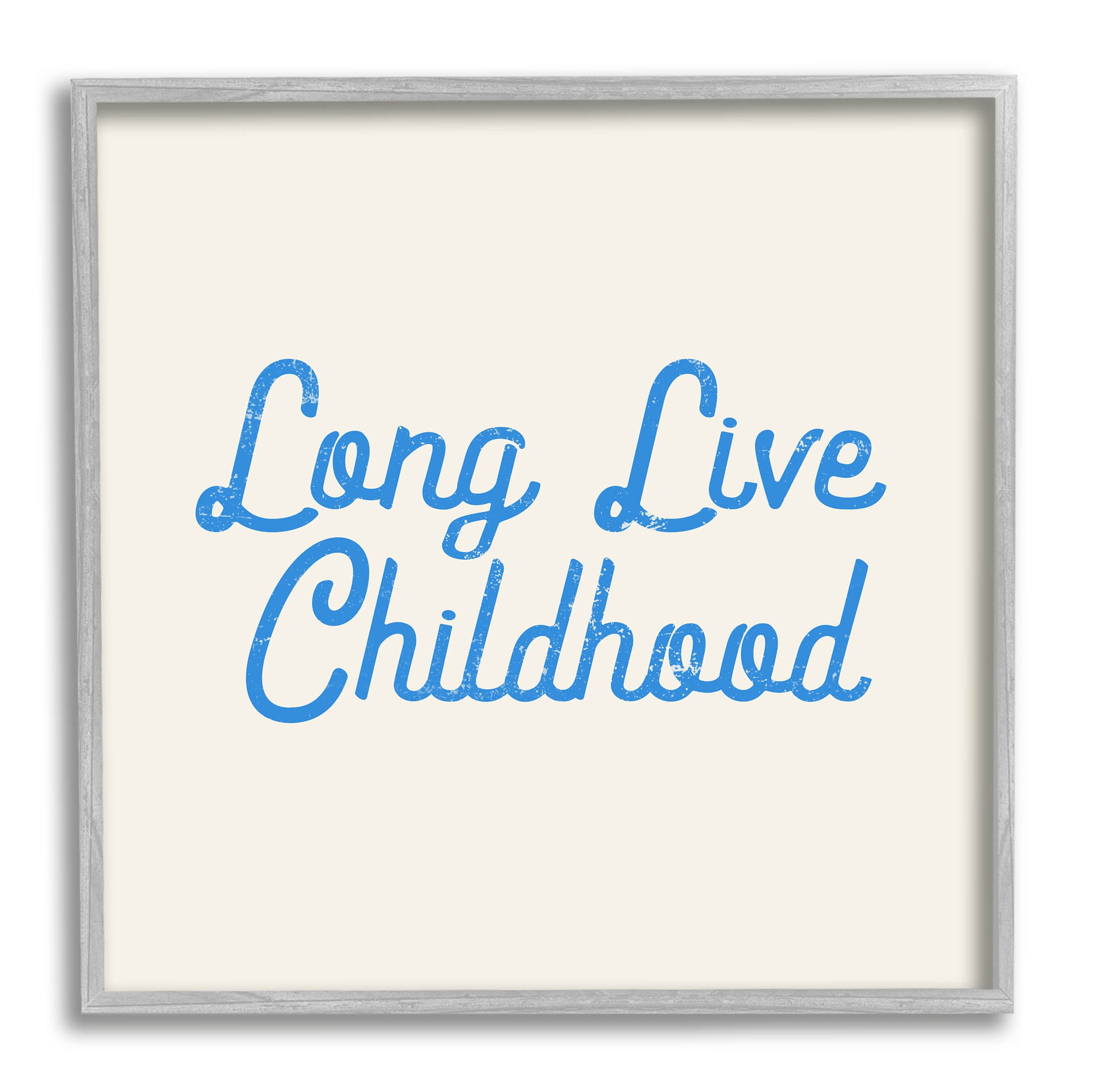 Stupell Industries Long Live Childhood Phrase Graphic Art Gray Framed Art Print Wall Art, Design by Lil' Rue